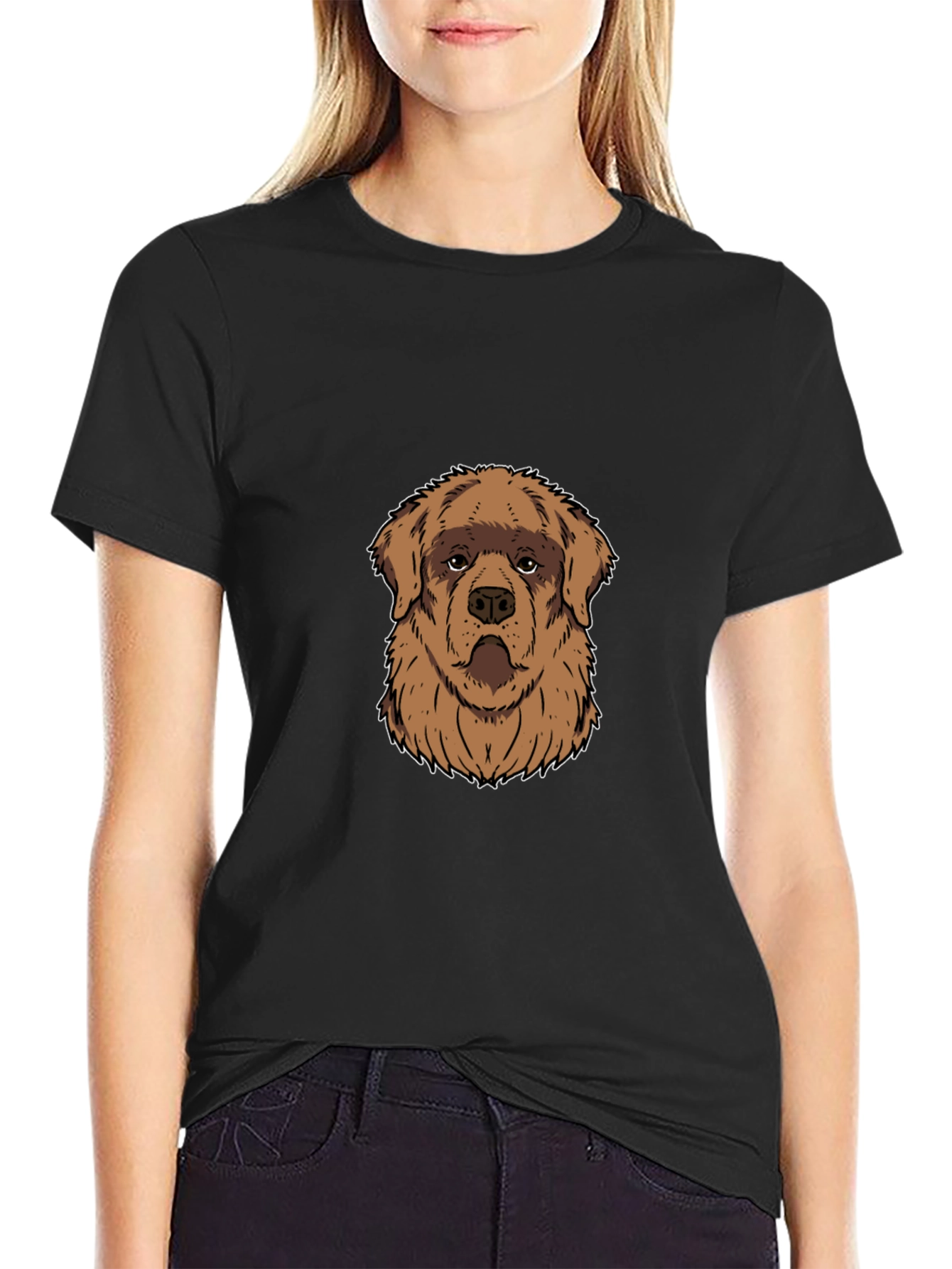 Dog Graphic Black T-Shirt - Casual Style