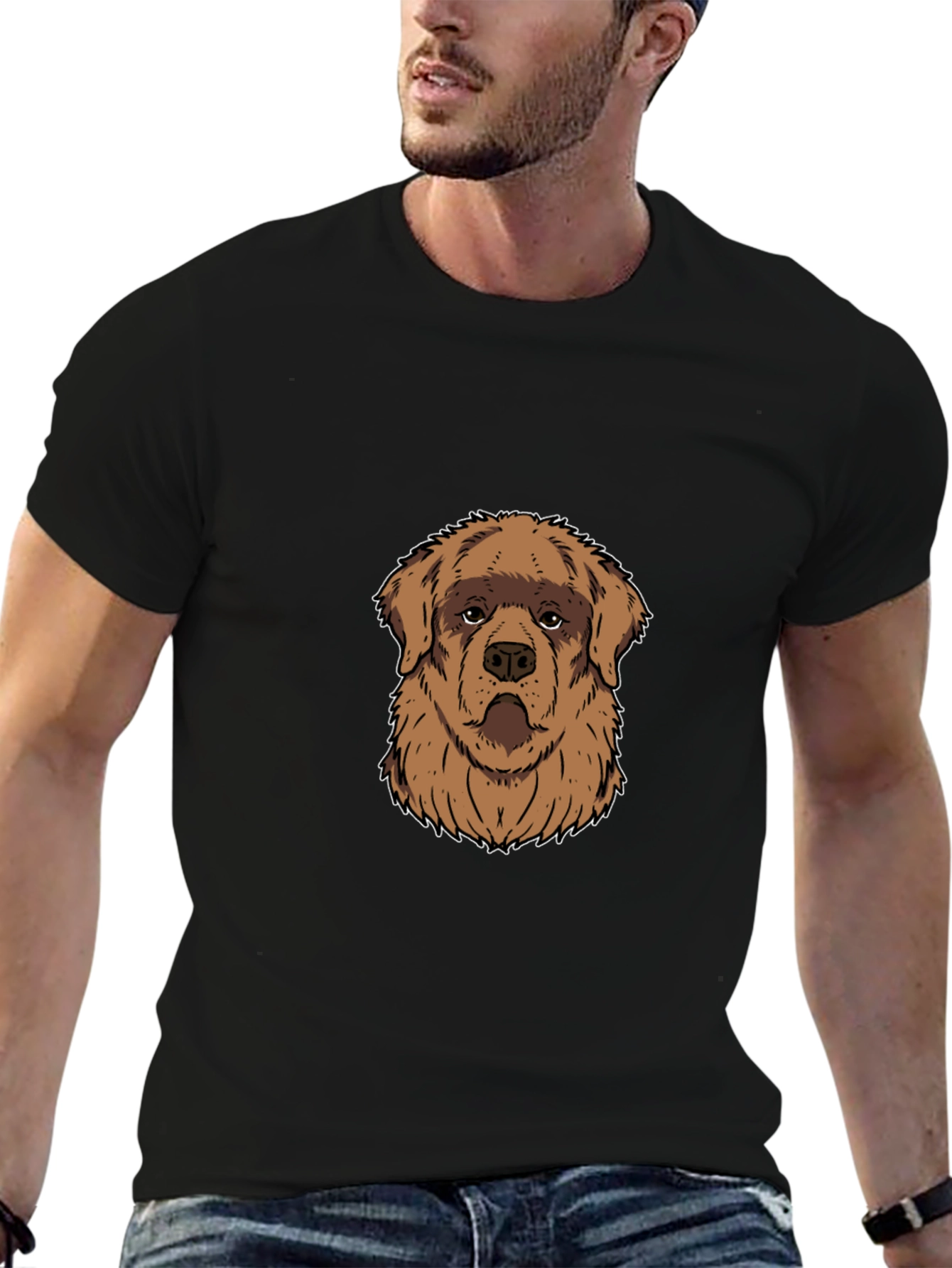 Dog Graphic Black T-Shirt - Casual Style
