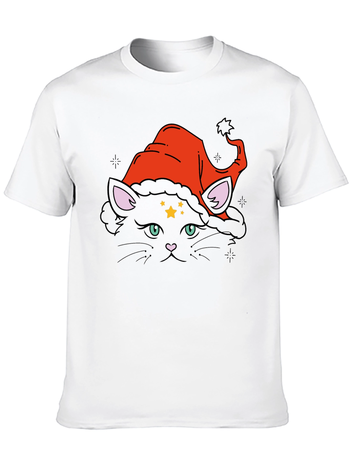 Witch Cat Graphic Tee - Black Cotton T-Shirt
