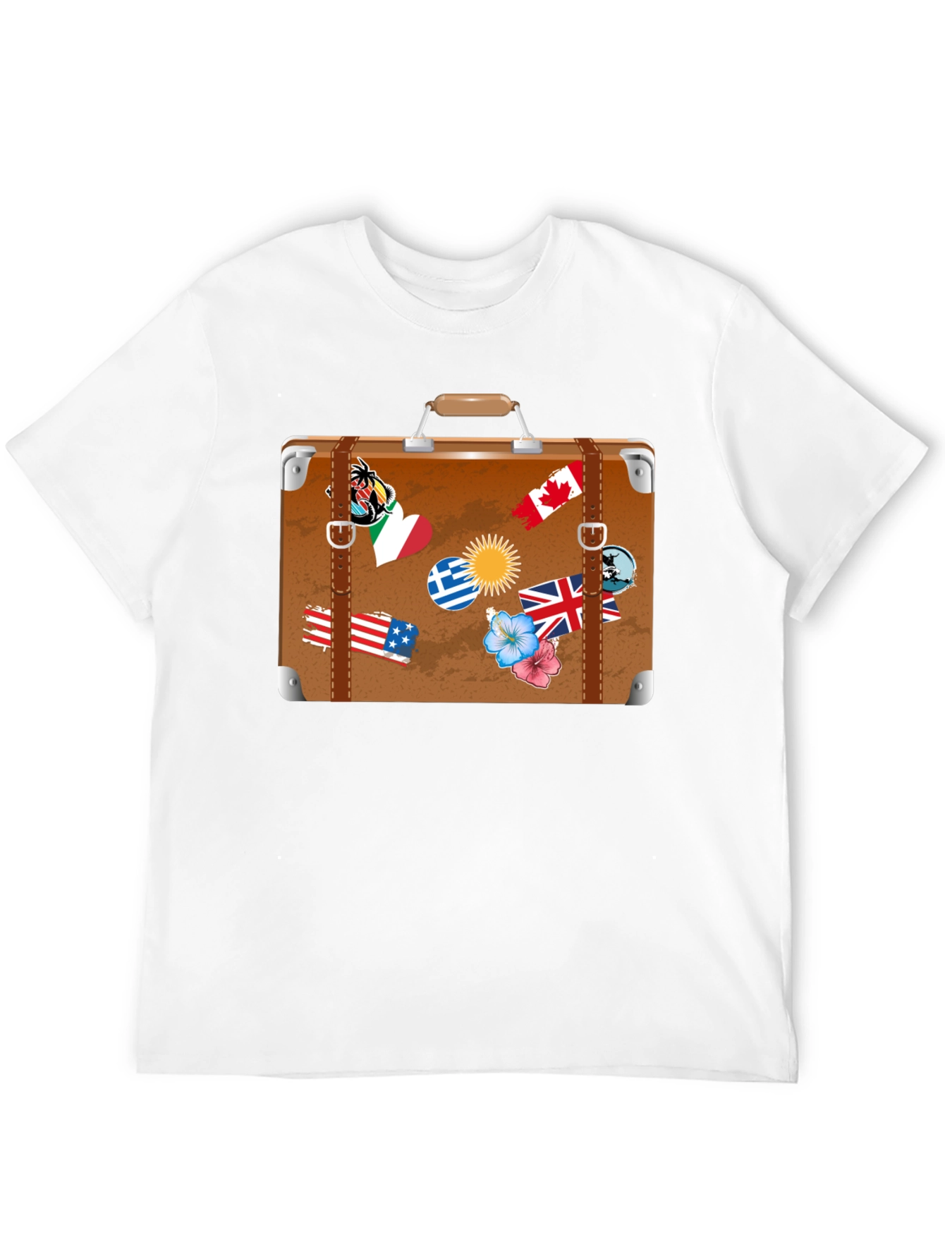 Travel Suitcase Graphic T-Shirt - Black