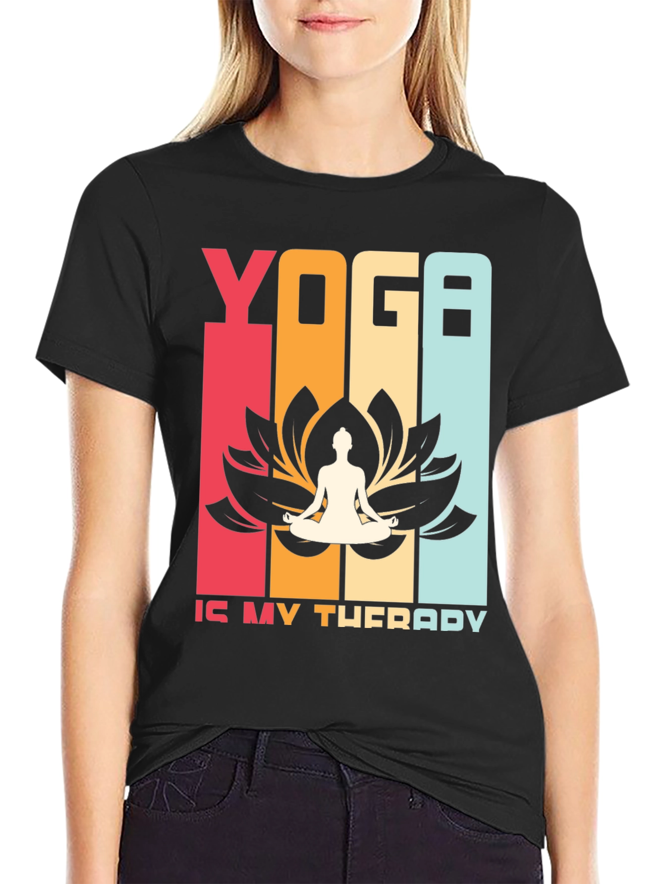 Yoga Therapy T-Shirt Retro Style Meditation Tee
