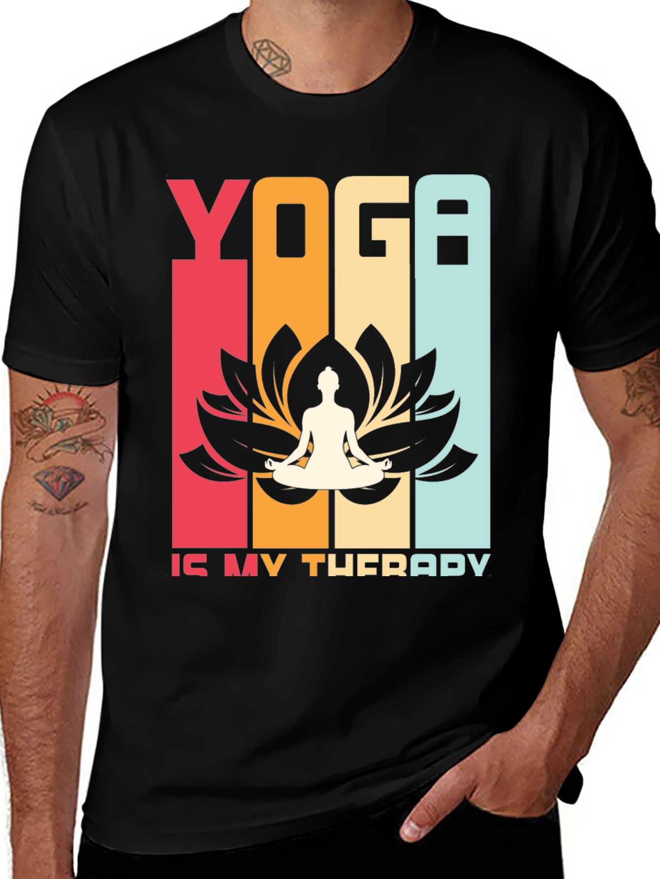 Yoga Therapy T-Shirt Retro Style Meditation Tee