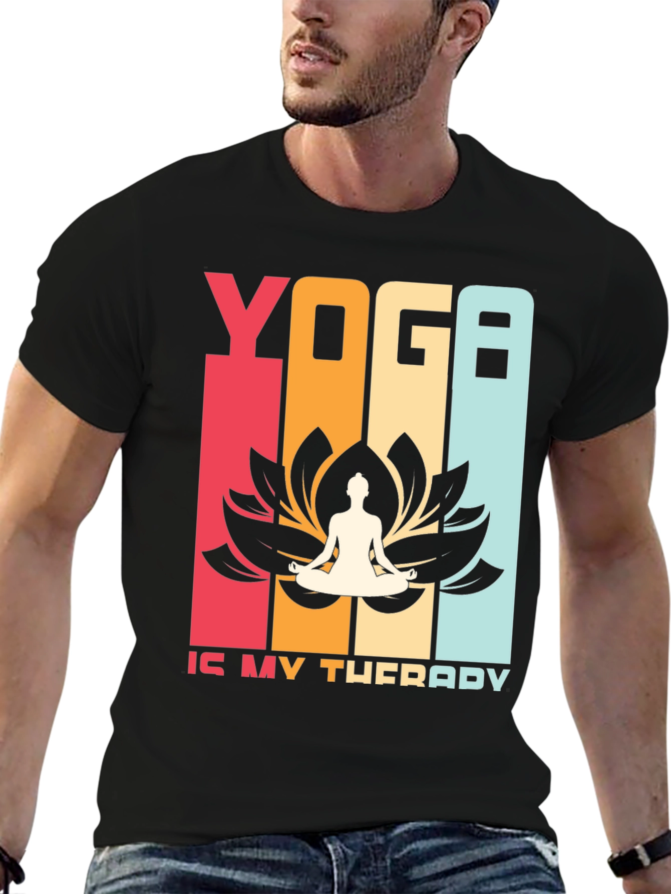 Yoga Therapy T-Shirt Retro Style Meditation Tee