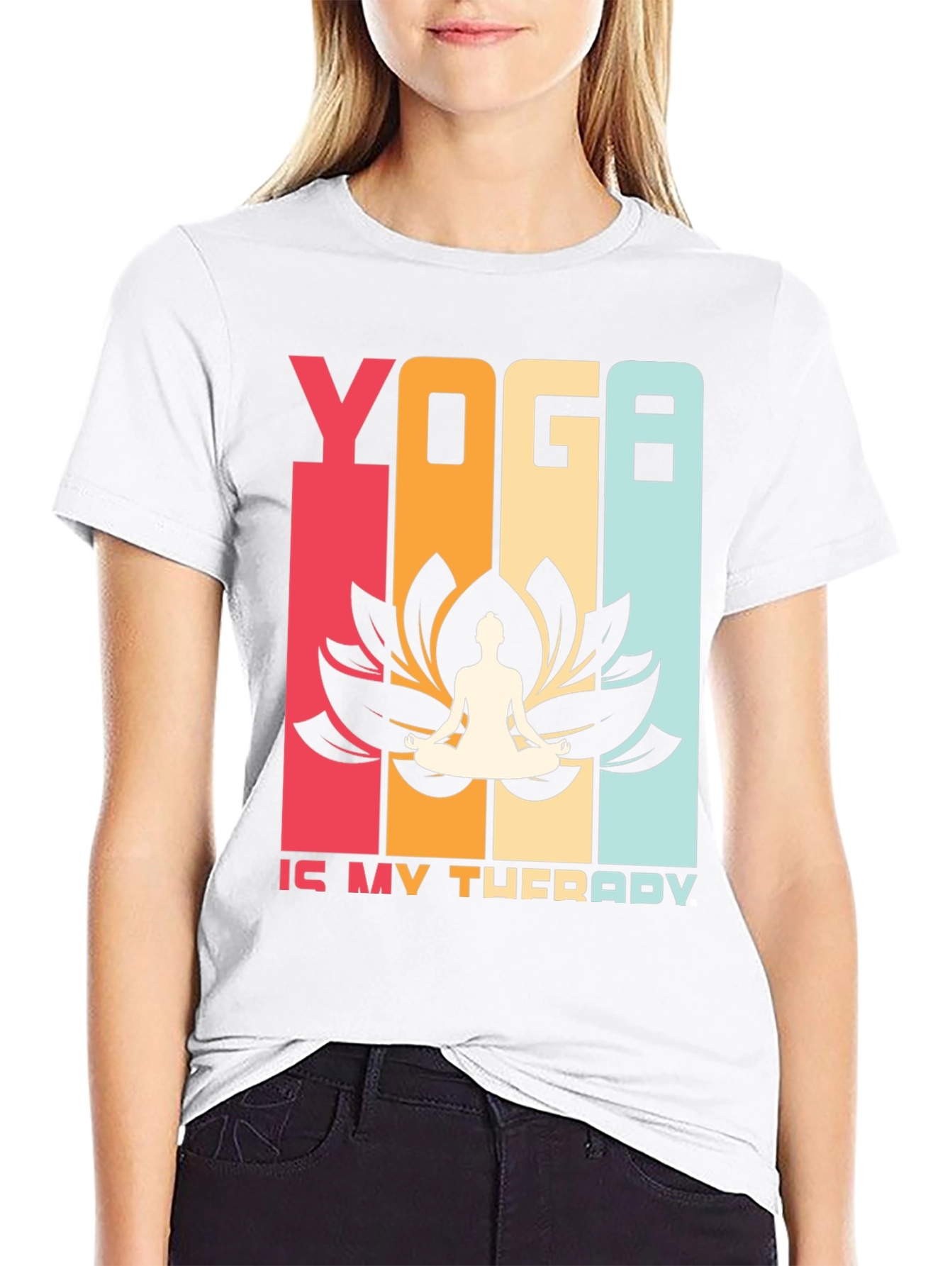 Yoga Therapy T-Shirt Retro Style Meditation Tee