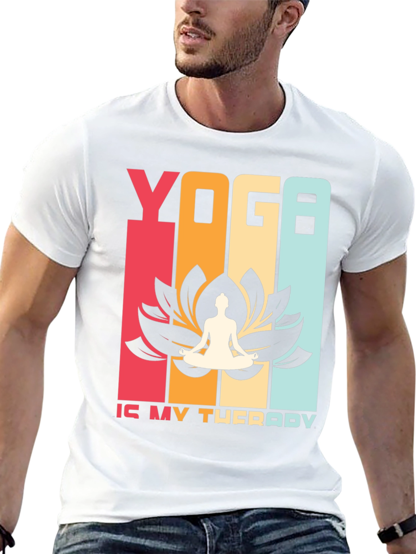 Yoga Therapy T-Shirt Retro Style Meditation Tee