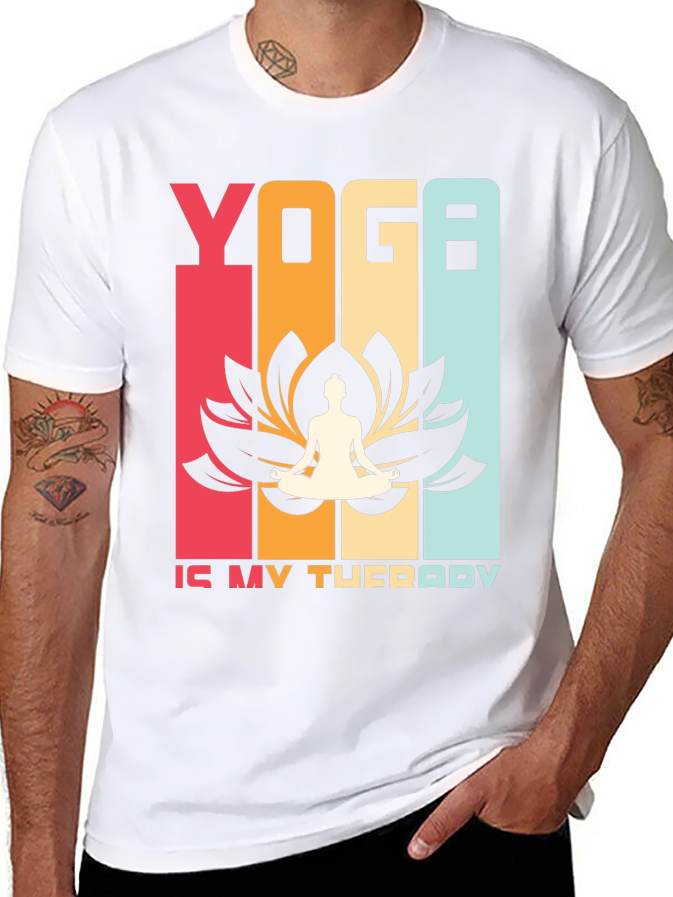 Yoga Therapy T-Shirt Retro Style Meditation Tee