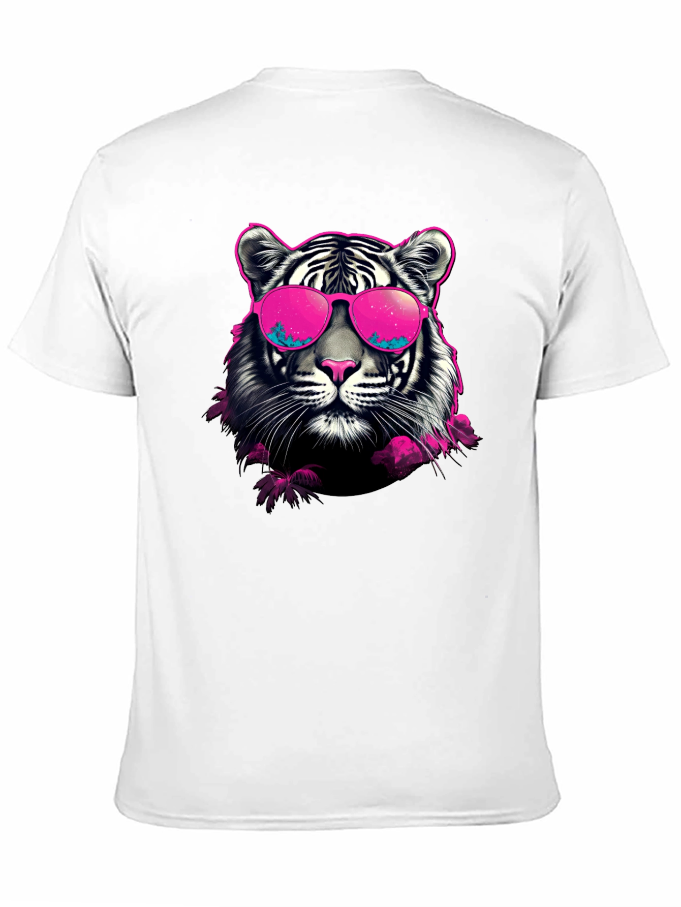 Cool Tiger Graphic Print Crew Neck T-Shirt