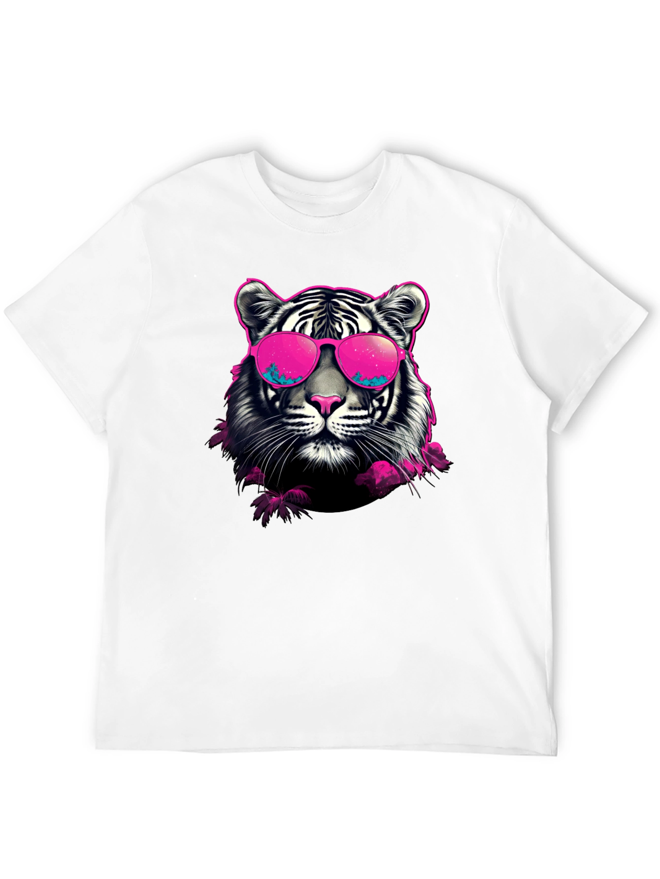 Cool Tiger Graphic Print Crew Neck T-Shirt