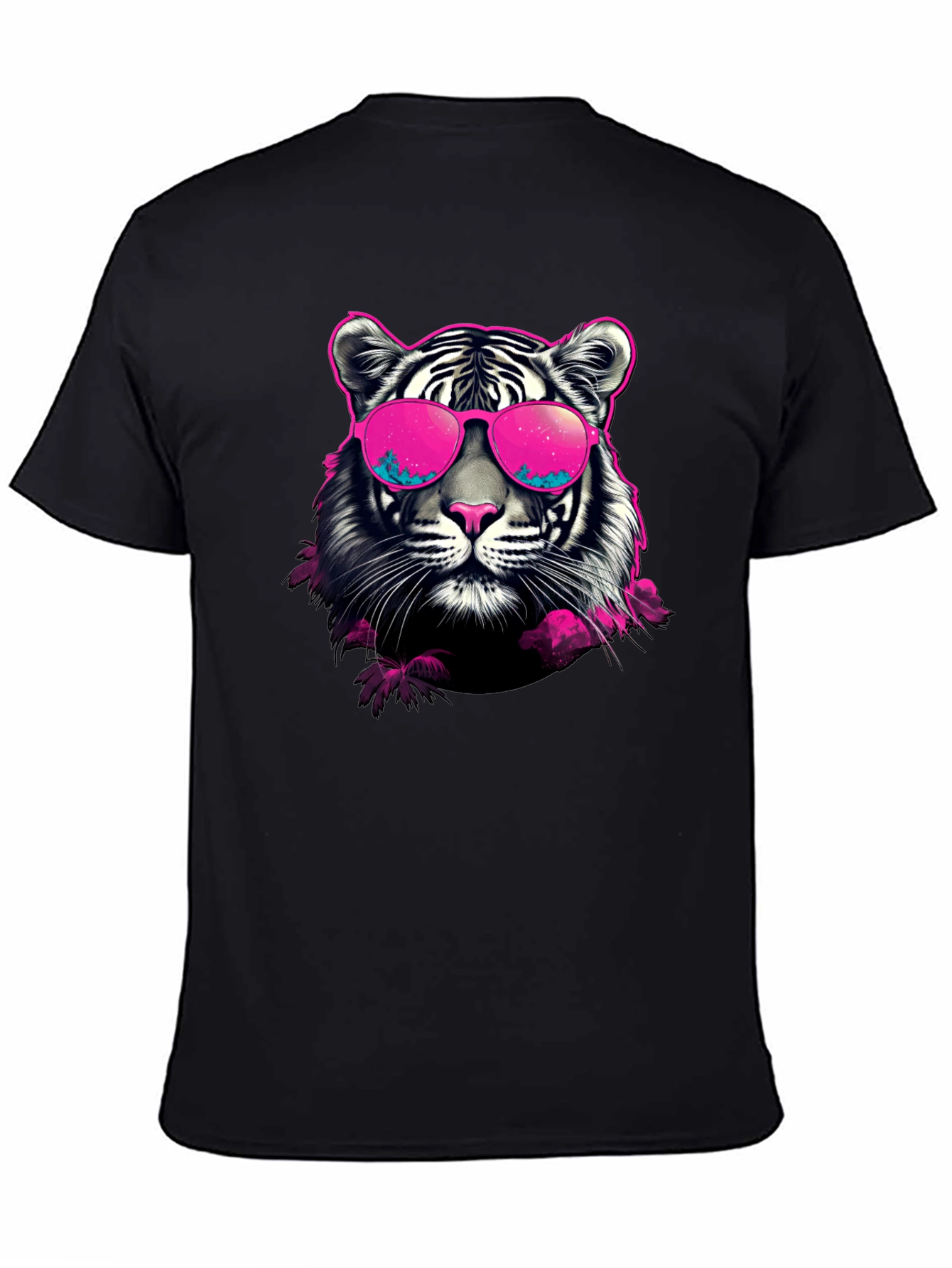 Cool Tiger Graphic Print Crew Neck T-Shirt