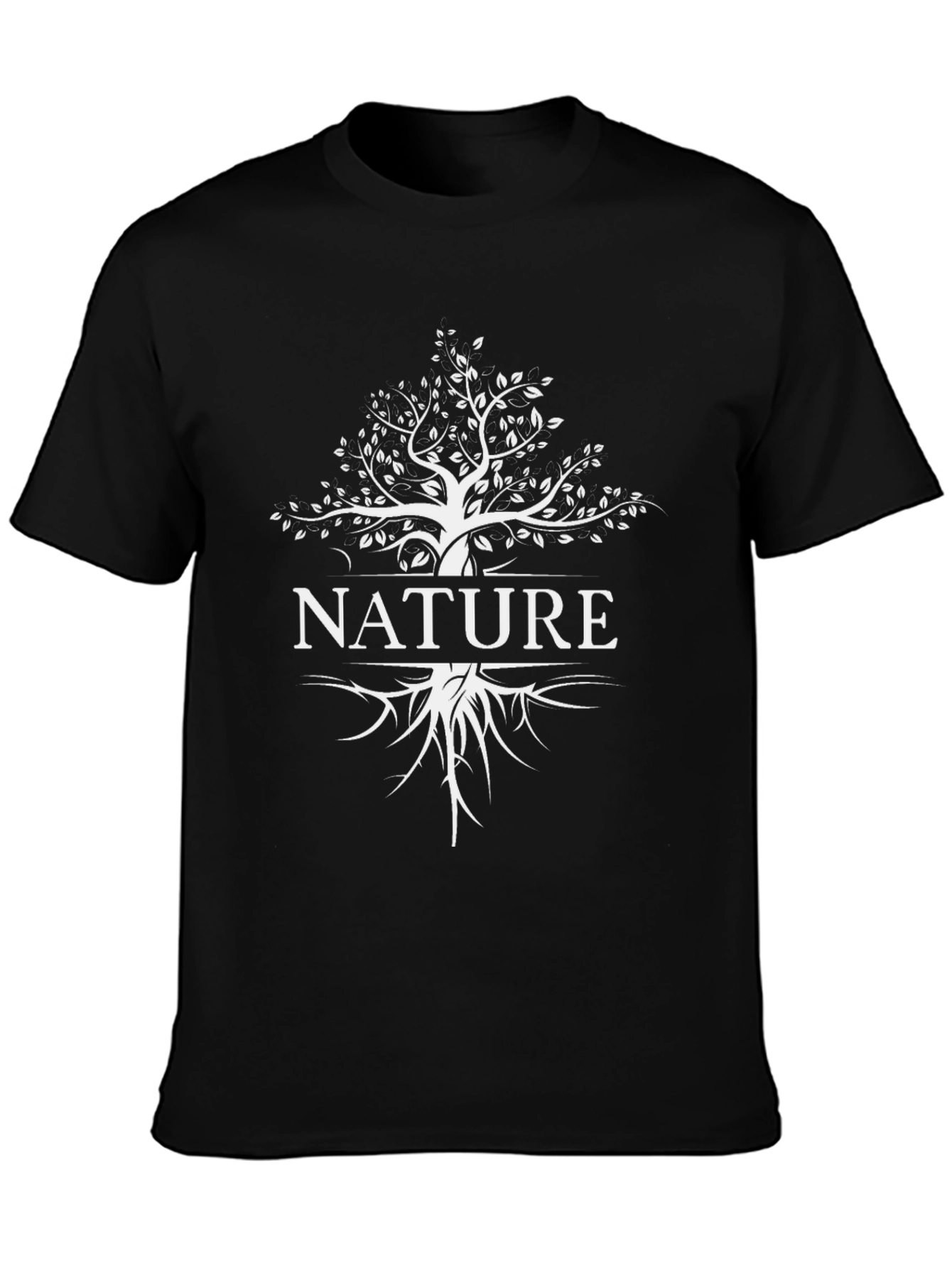 Nature Tree Graphic T-Shirt - Black