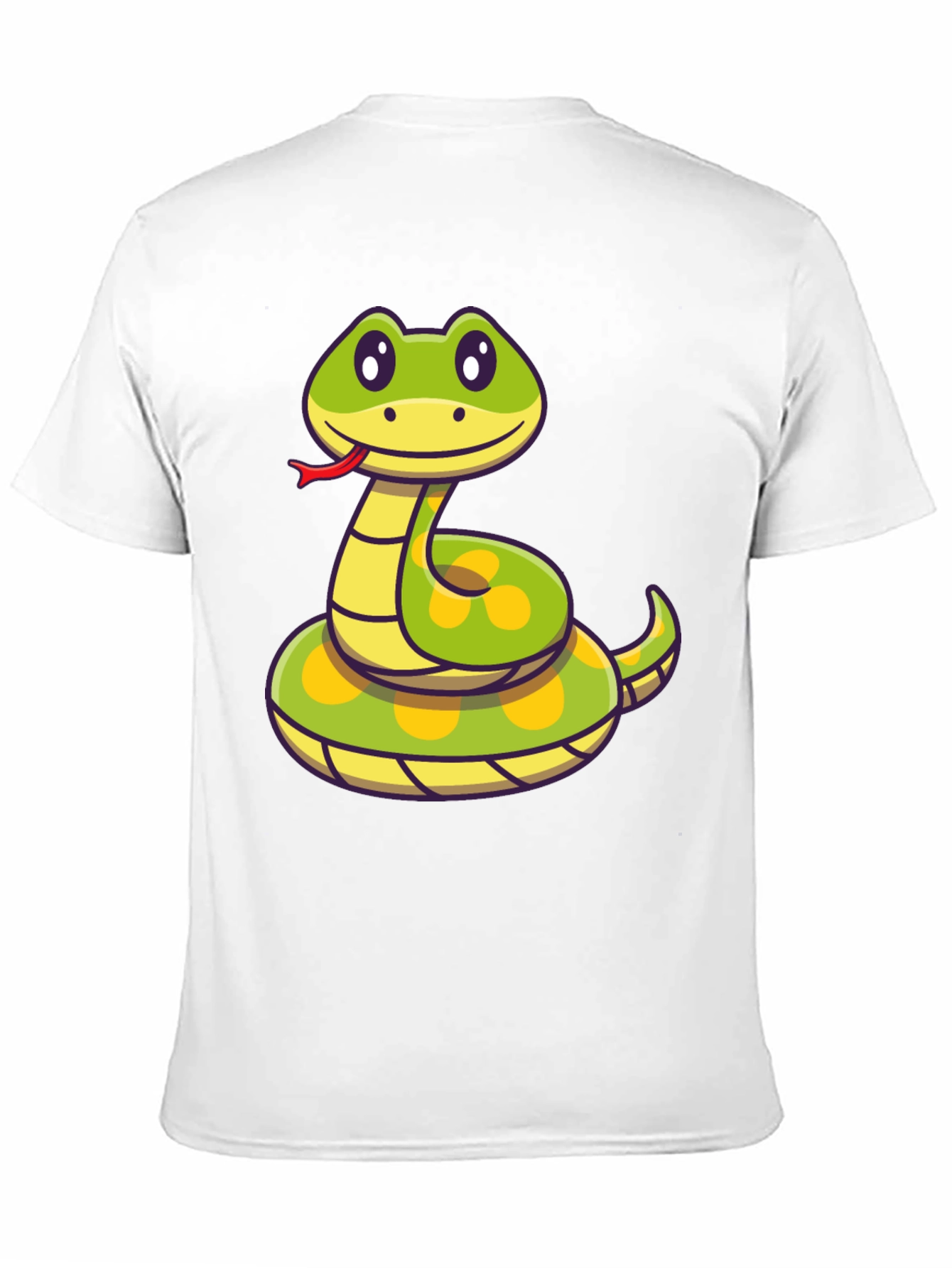 Cute Cartoon Snake T-Shirt - Black Crew Neck Tee