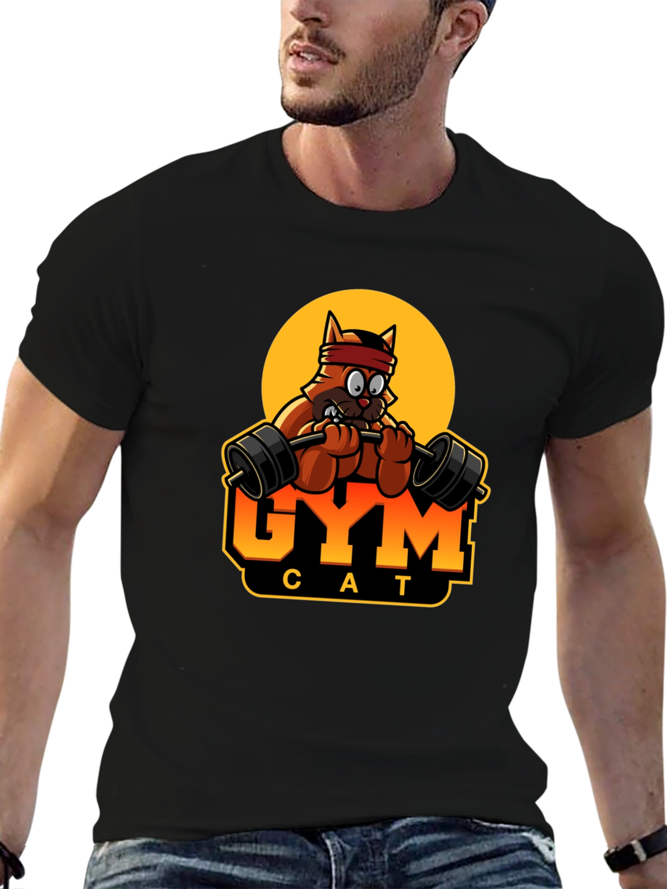 Gym Cat T-Shirt - Funny Workout Tee