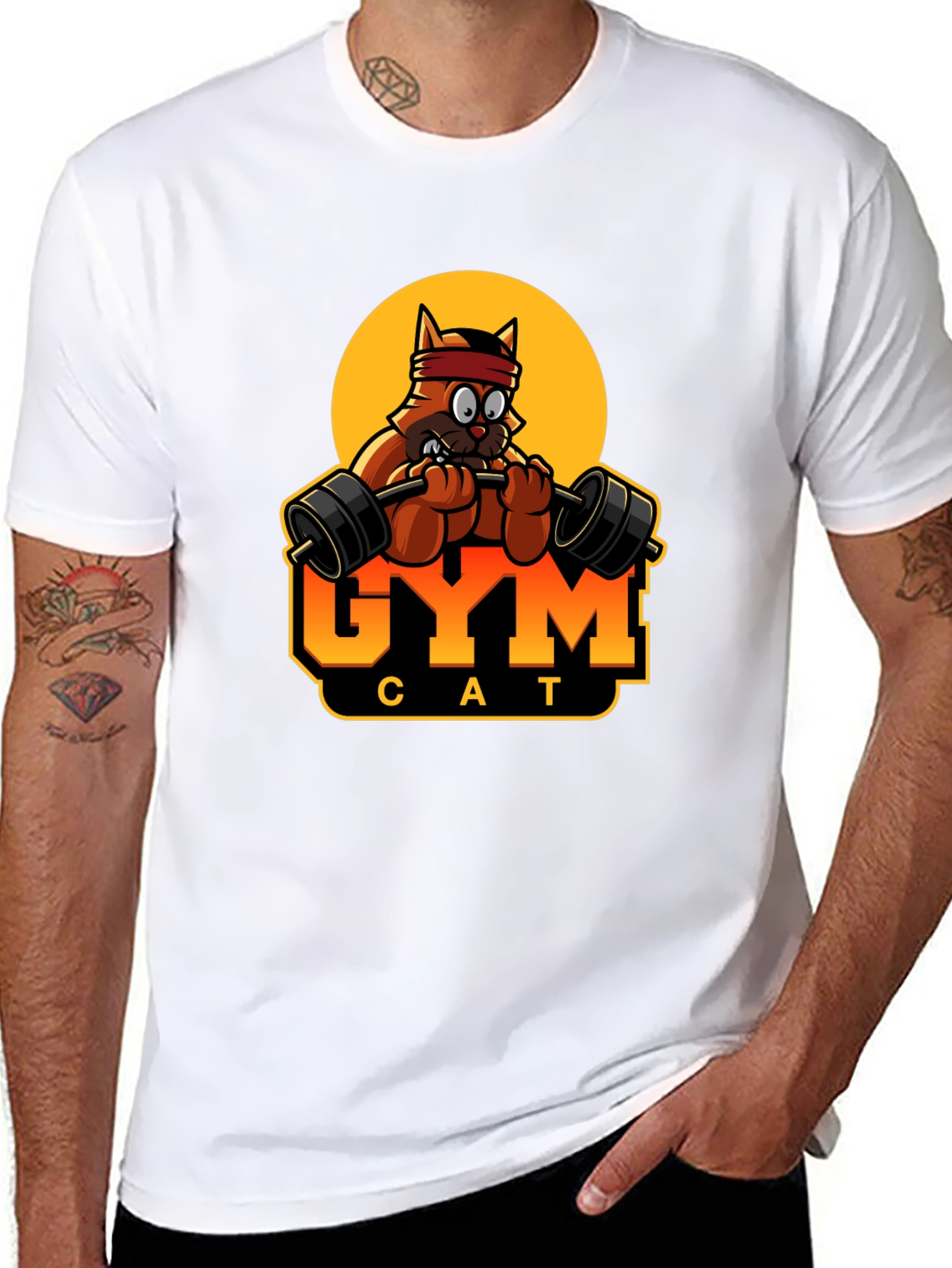 Gym Cat T-Shirt - Funny Workout Tee