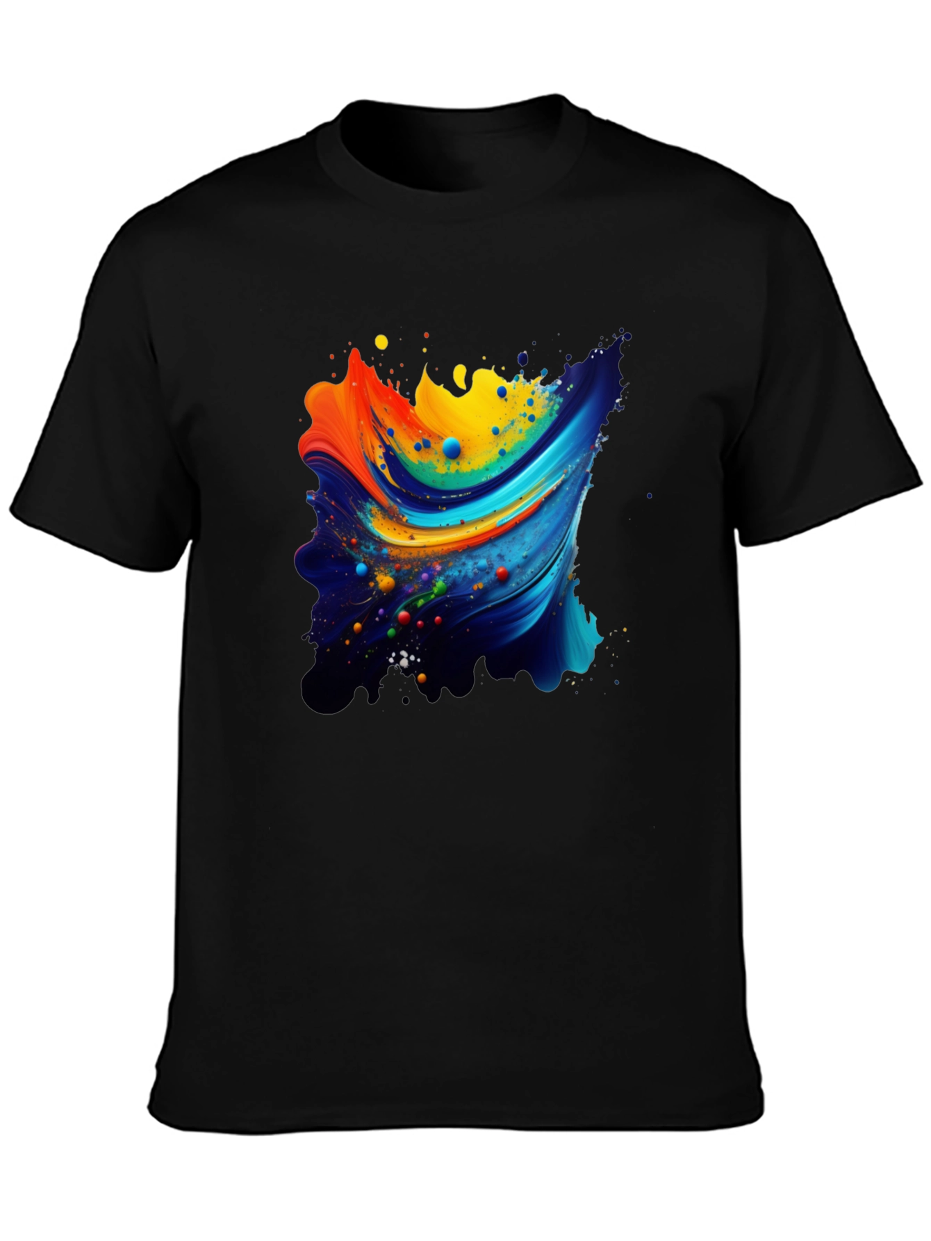 Abstract Swirl Graphic Black T-Shirt