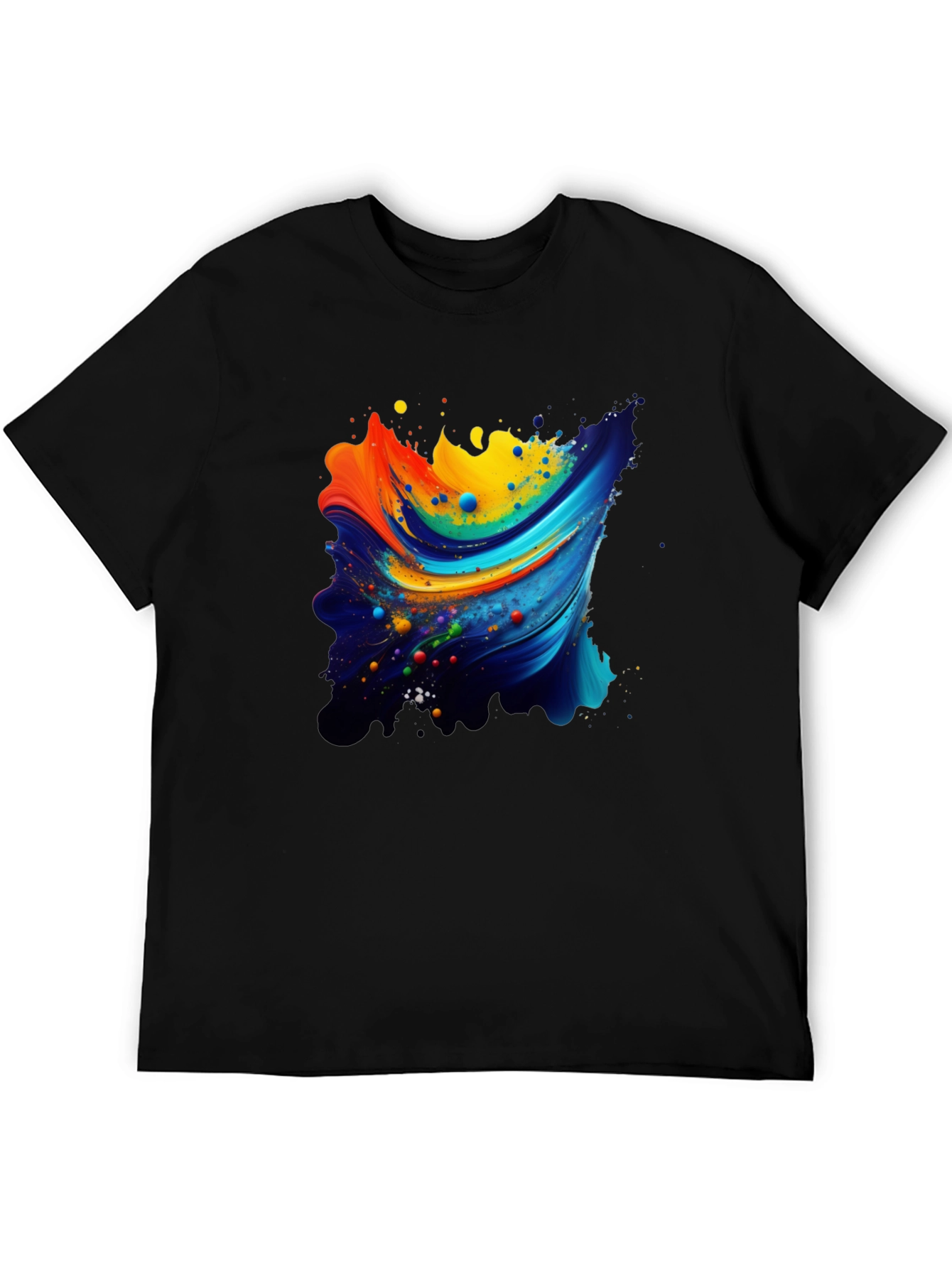 Abstract Swirl Graphic Black T-Shirt