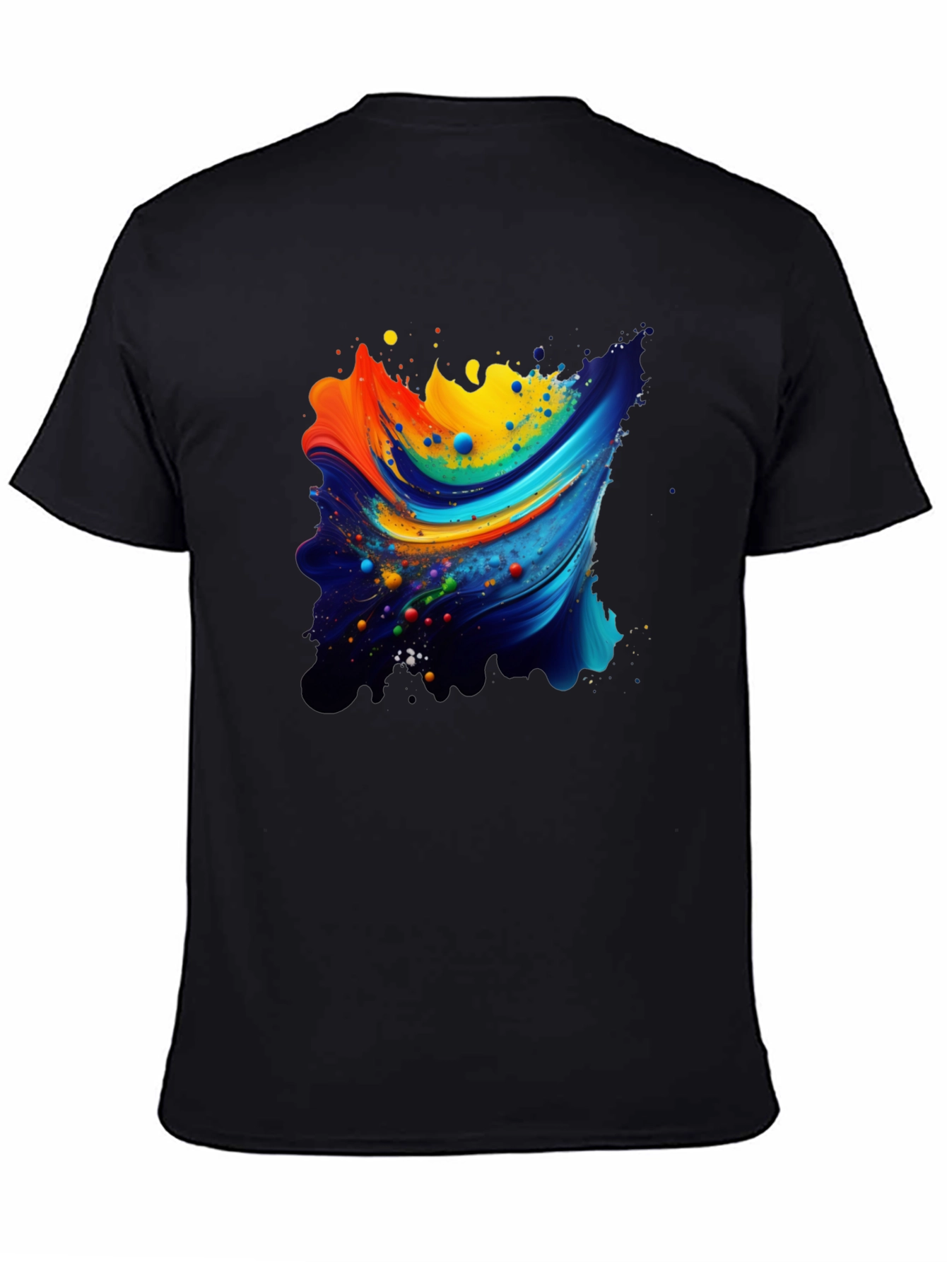Abstract Swirl Graphic Black T-Shirt