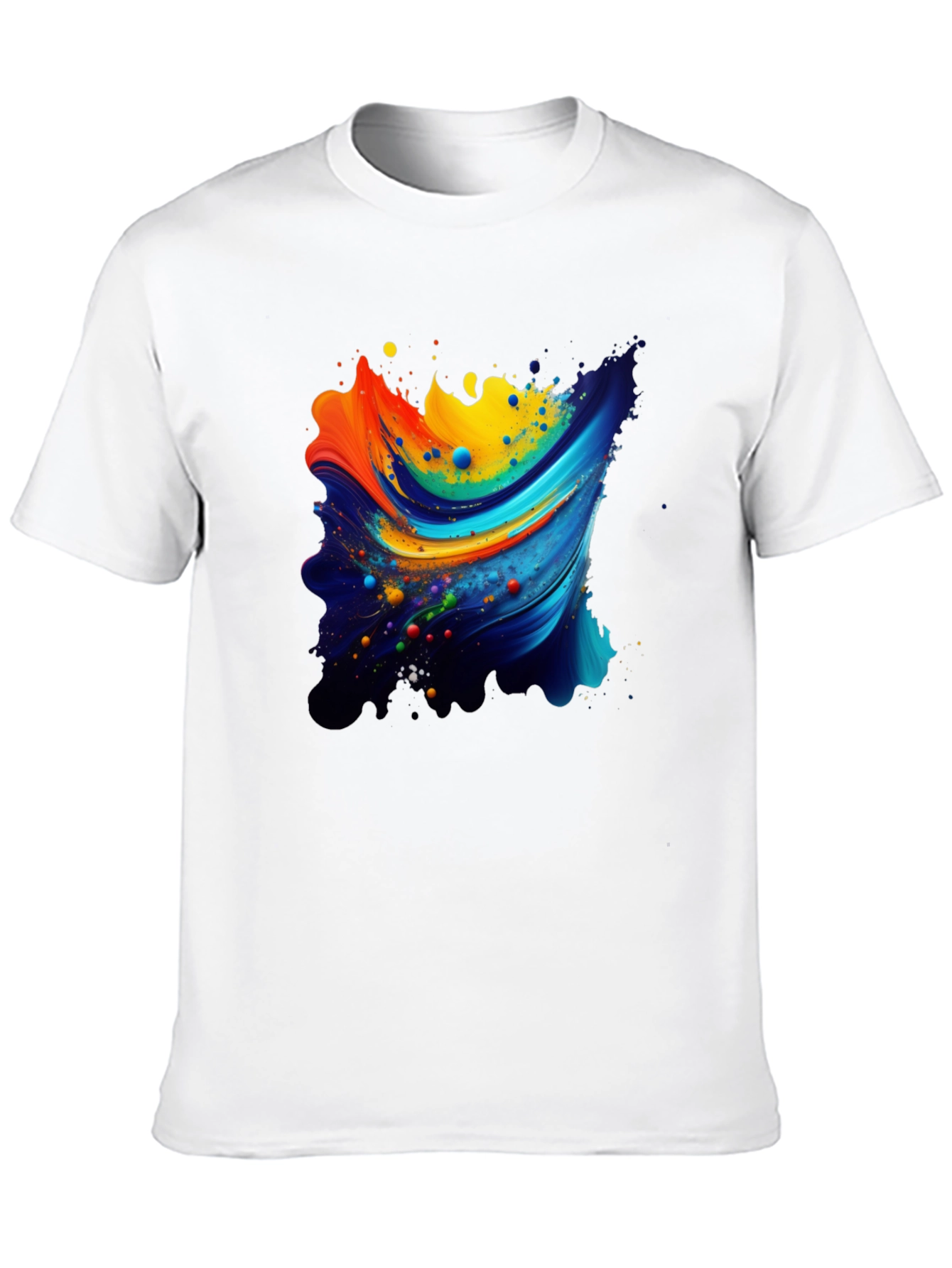 Abstract Swirl Graphic Black T-Shirt