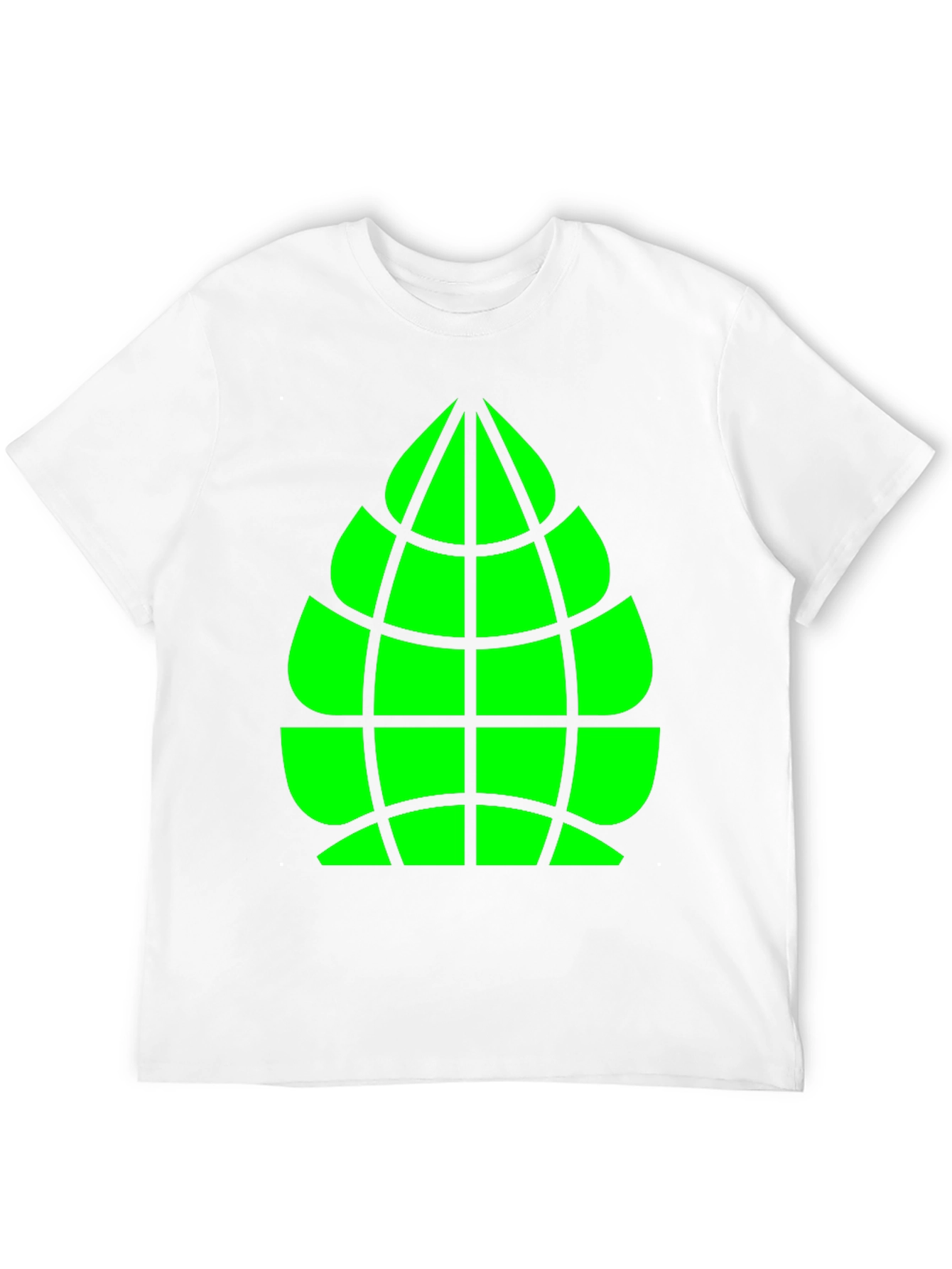 Geometric Green Globe Graphic Tee - Casual Black Shirt