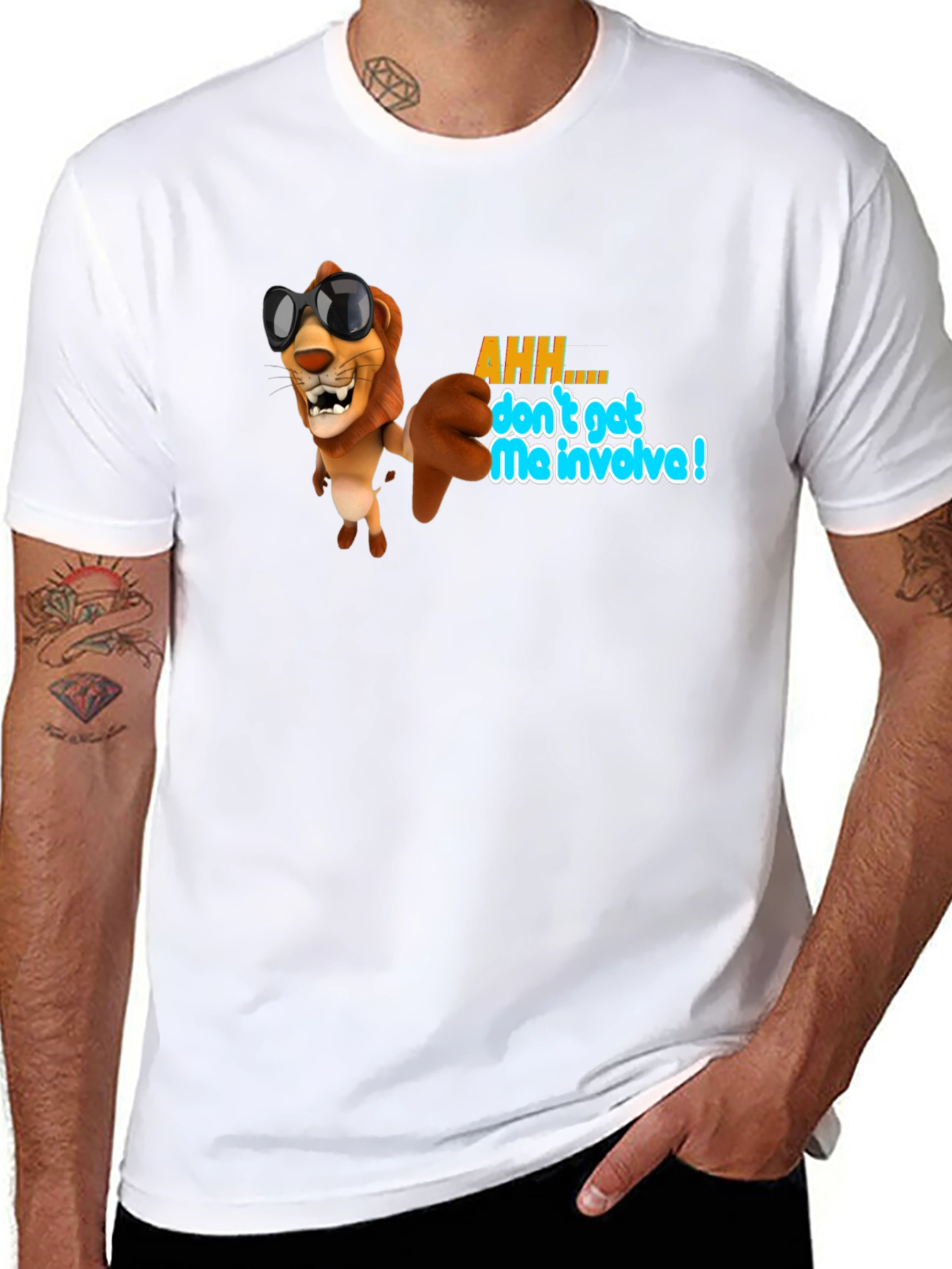Cool Lion Graphic T-Shirt - Dont Get Me Involved!