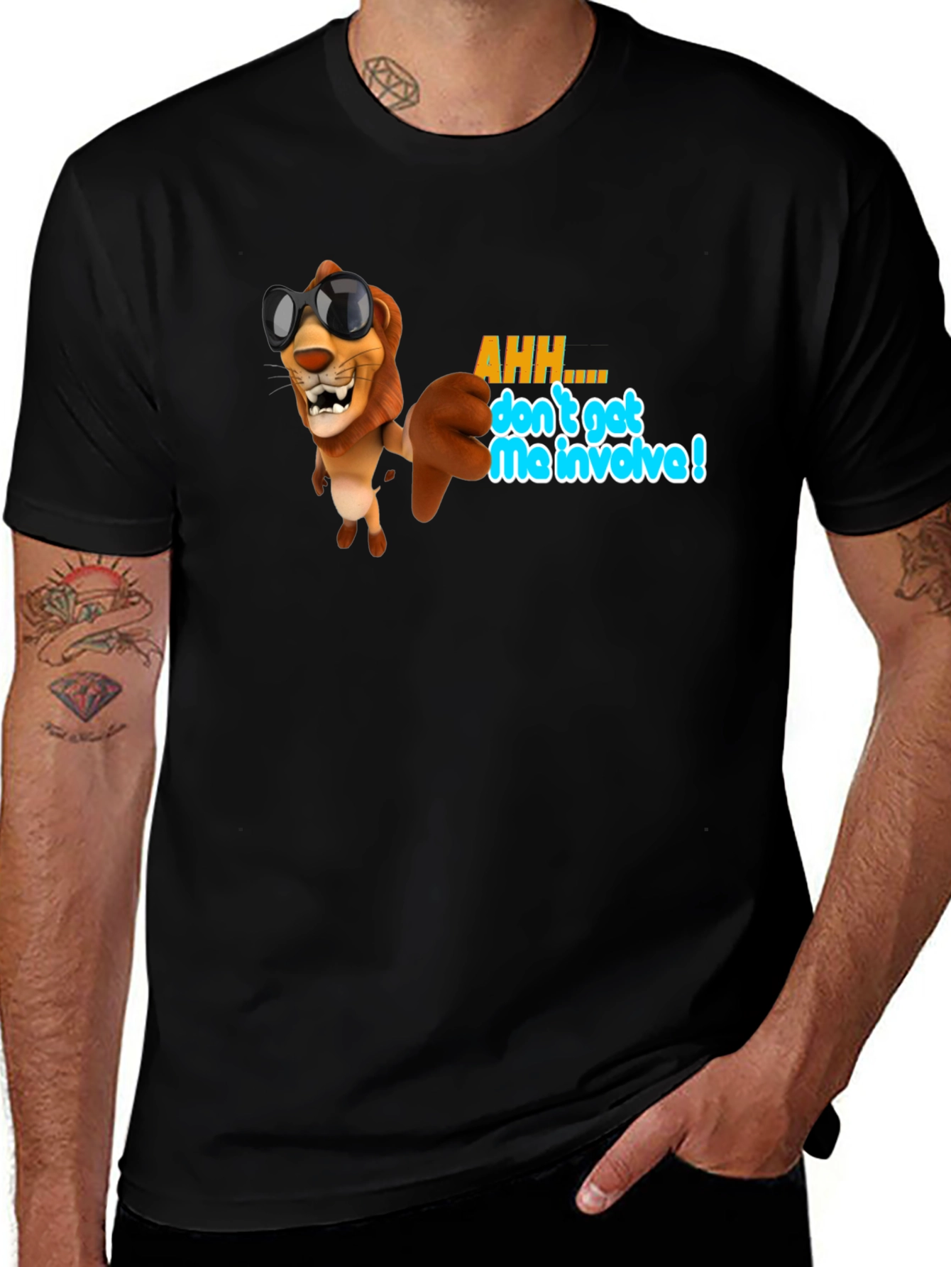 Cool Lion Graphic T-Shirt - Dont Get Me Involved!