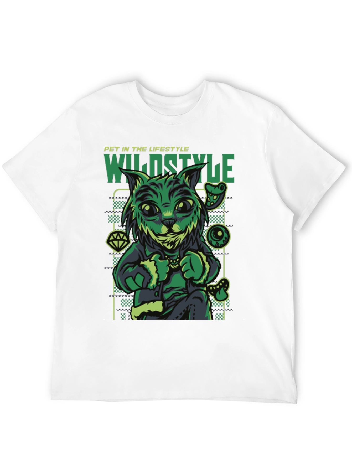 Wildstyle Pet Cat T-Shirt - Black Graphic Tee