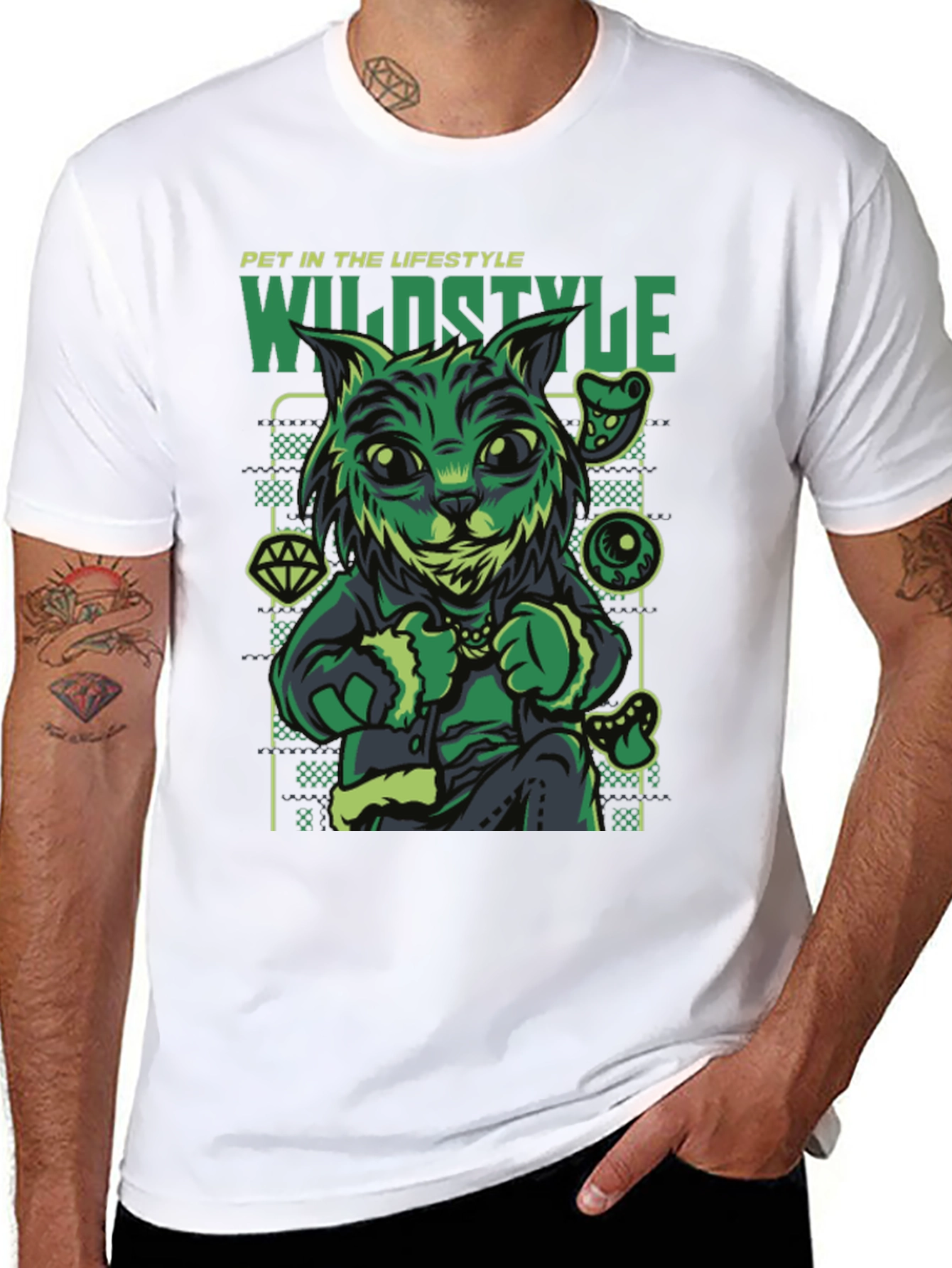 Wildstyle Pet Cat T-Shirt - Black Graphic Tee