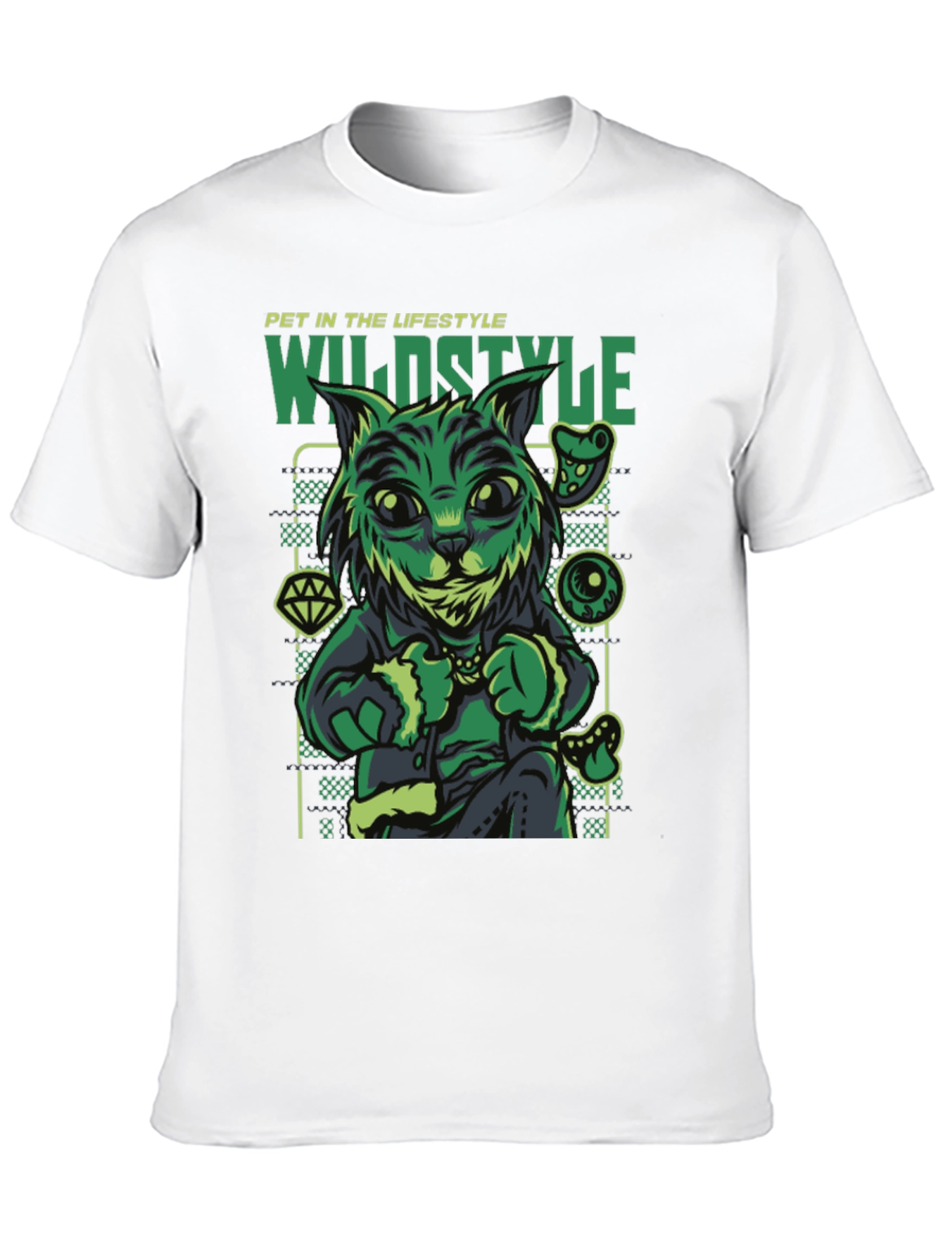 Wildstyle Pet Cat T-Shirt - Black Graphic Tee