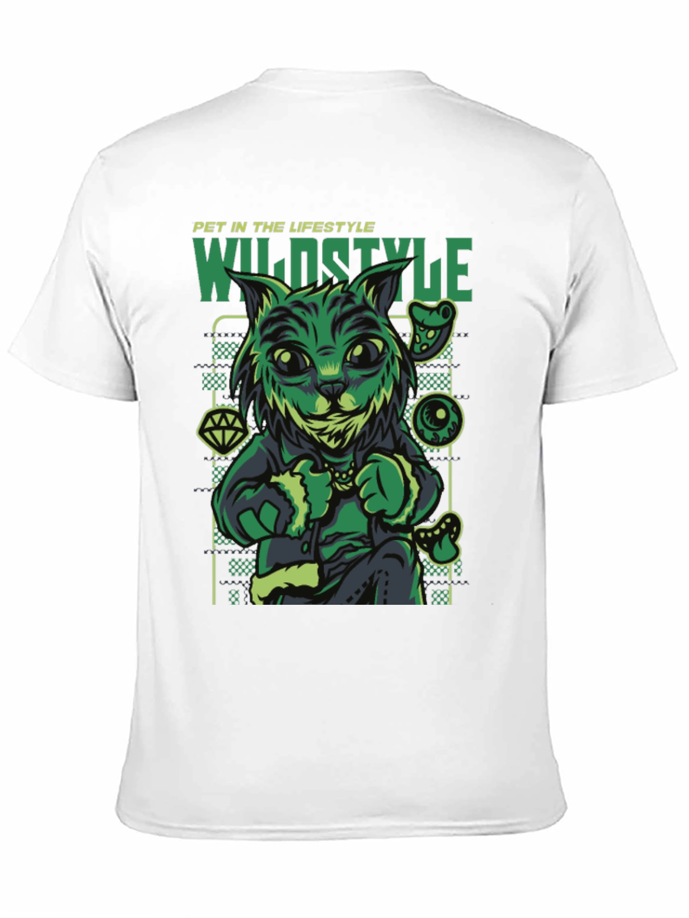 Wildstyle Pet Cat T-Shirt - Black Graphic Tee