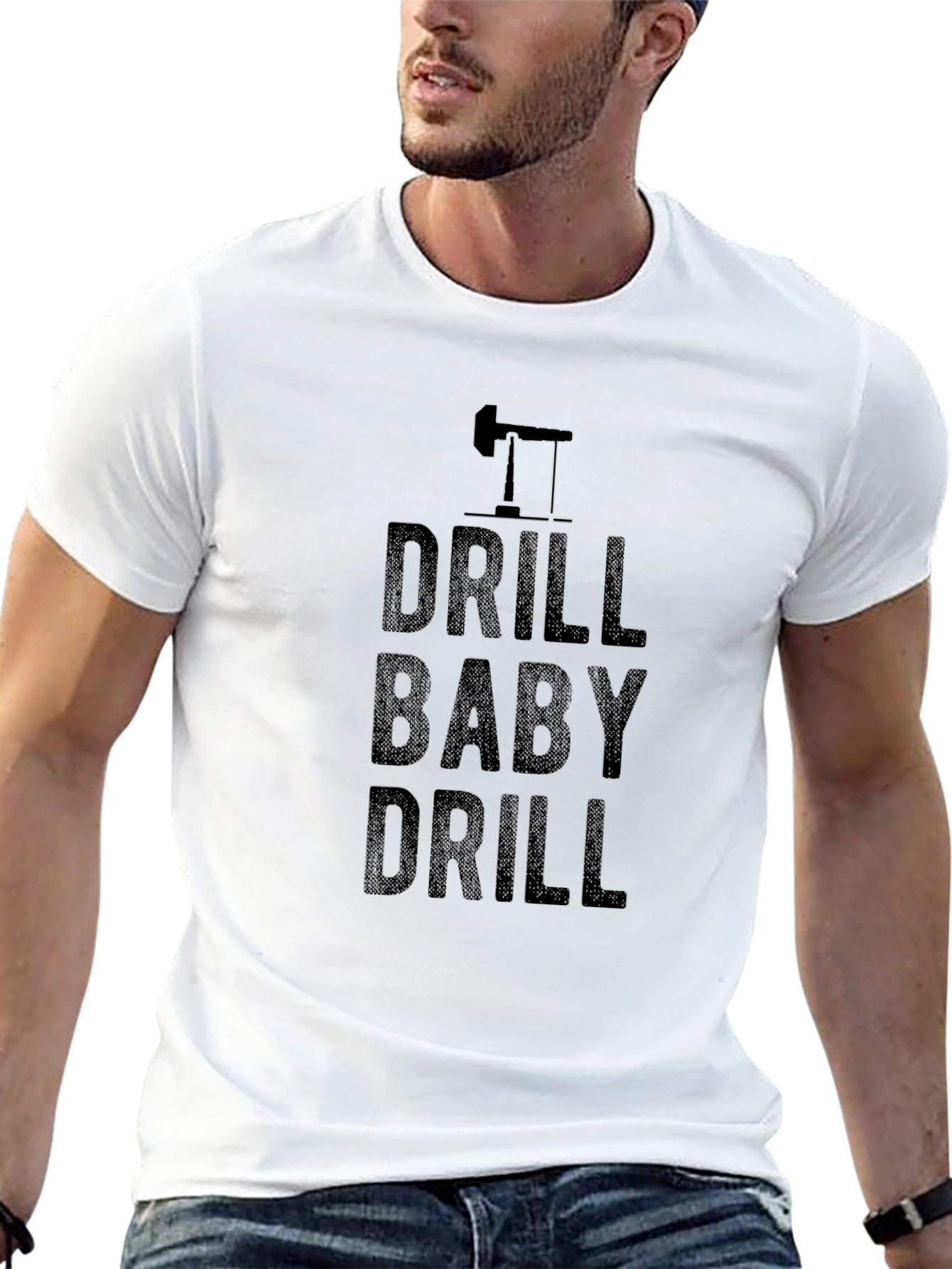 Drill Baby Drill Black Graphic T-Shirt