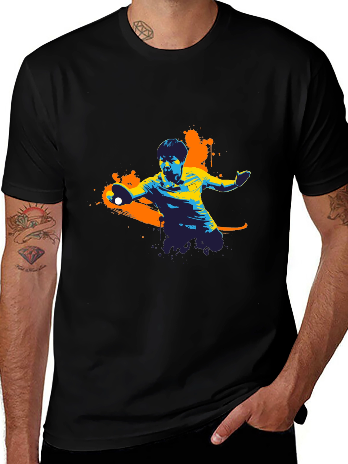 Table Tennis Graphic Tee - Black