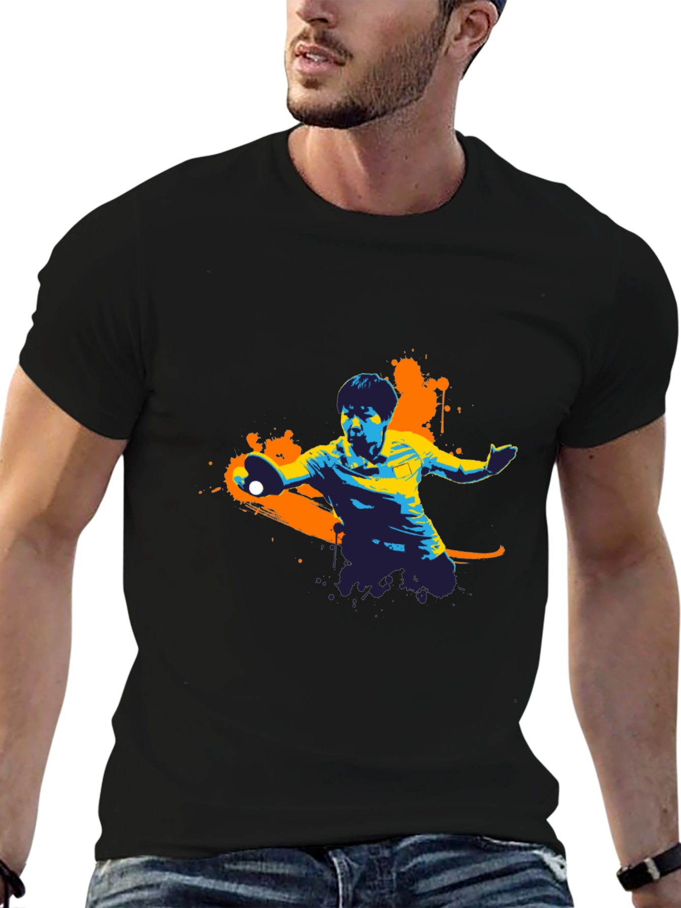 Table Tennis Graphic Tee - Black