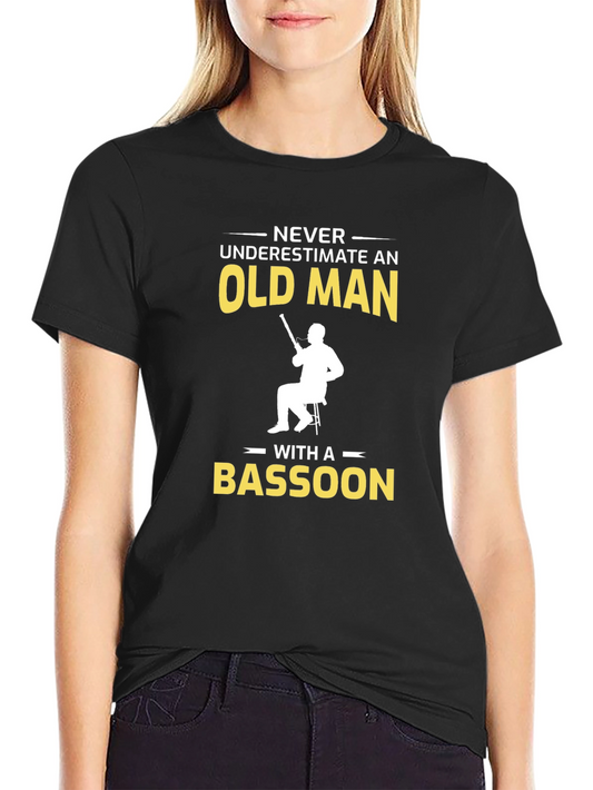 Never Underestimate Bassoon Old Man T-Shirt