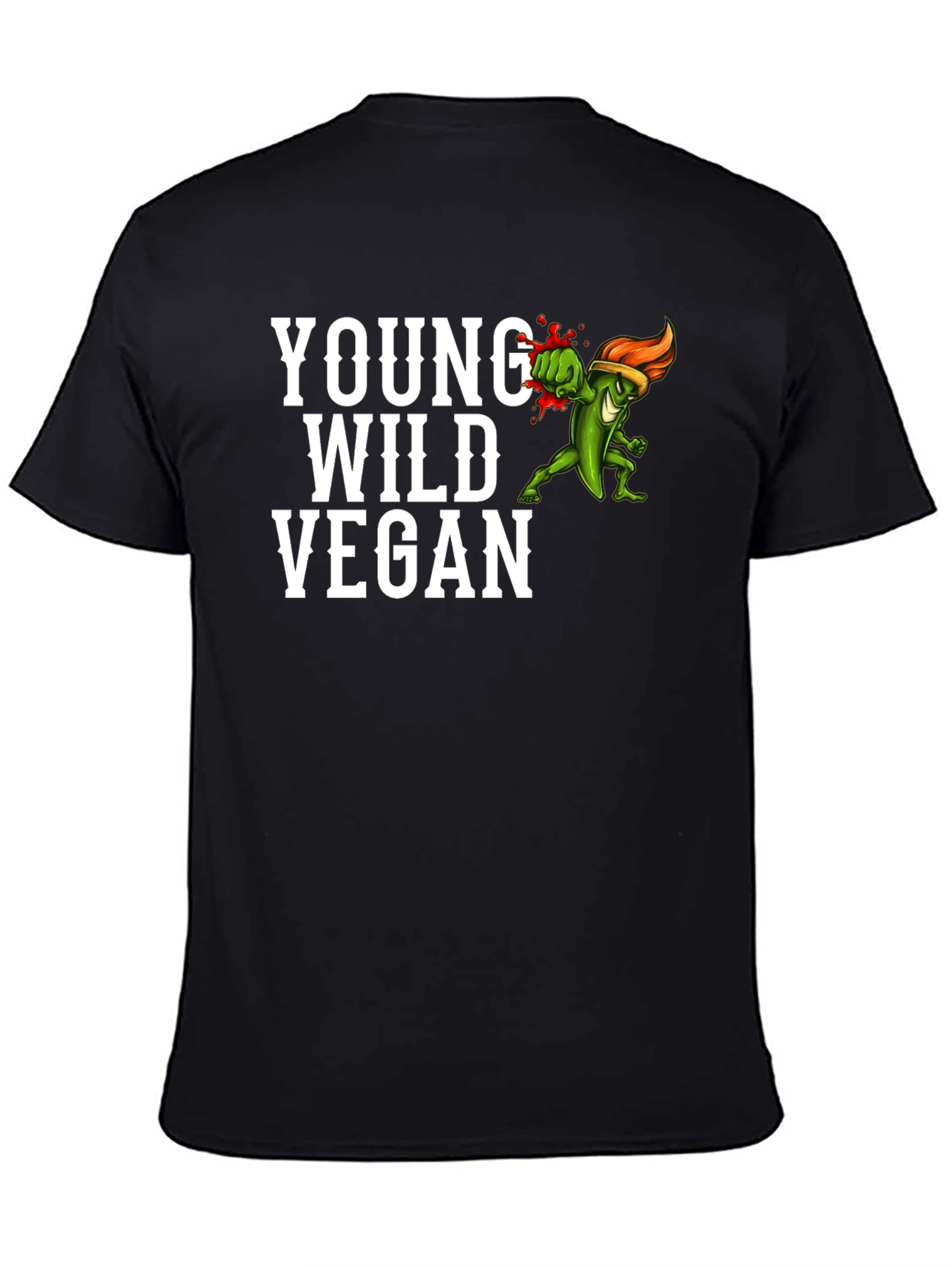 Young Wild Vegan Graphic Tee - Black