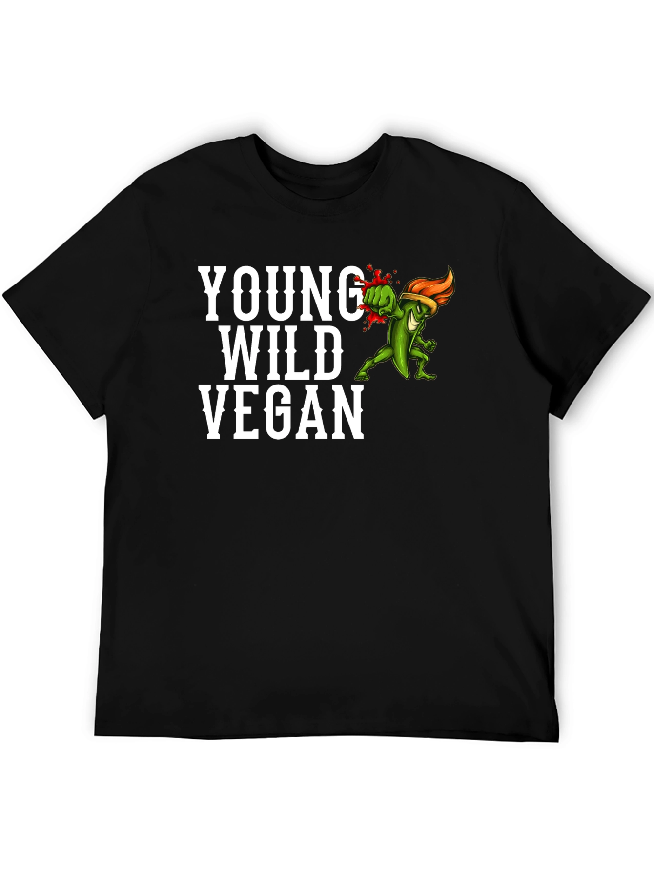 Young Wild Vegan Graphic Tee - Black