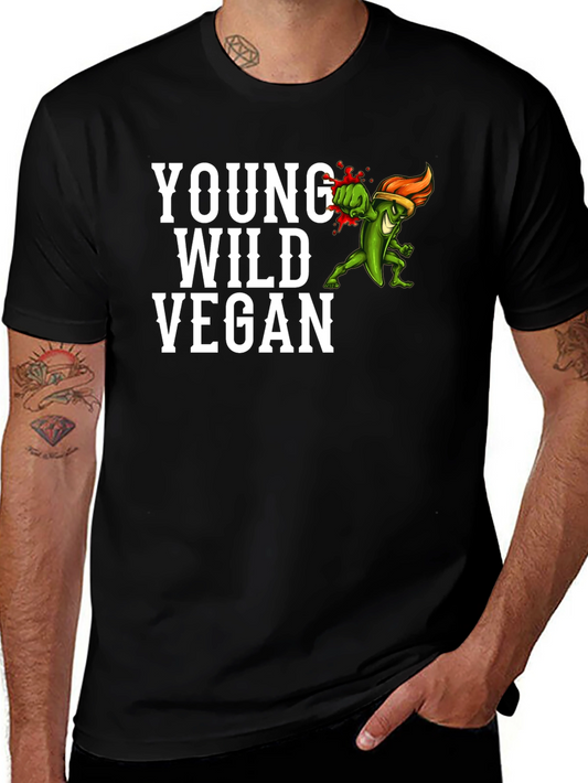 Young Wild Vegan Graphic Tee - Black