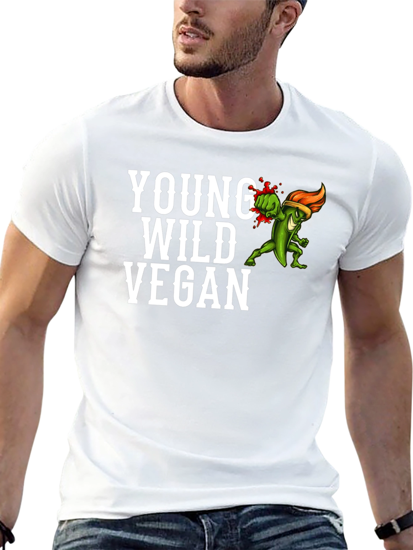 Young Wild Vegan Graphic Tee - Black