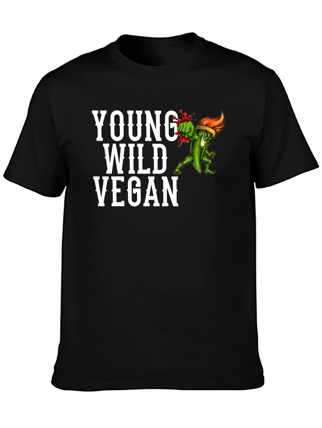 Young Wild Vegan Graphic Tee - Black