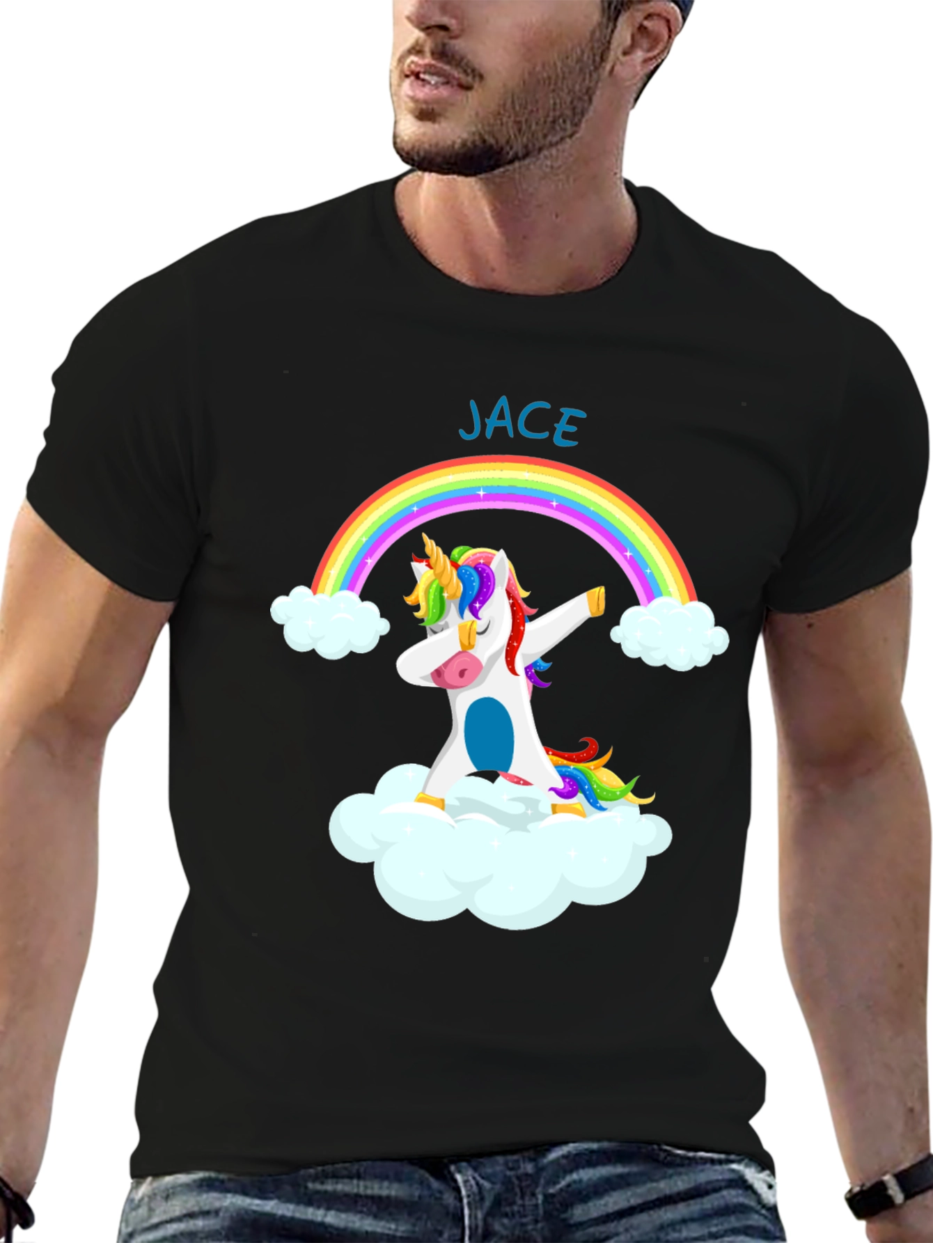 JACE Unicorn Rainbow Dabbing T-Shirt