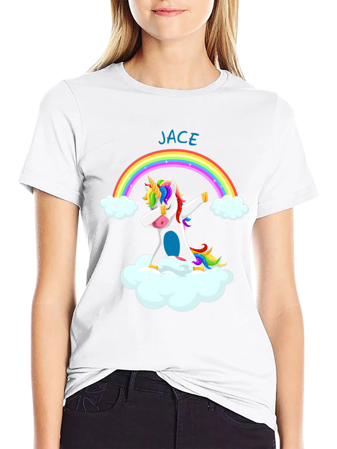 JACE Unicorn Rainbow Dabbing T-Shirt