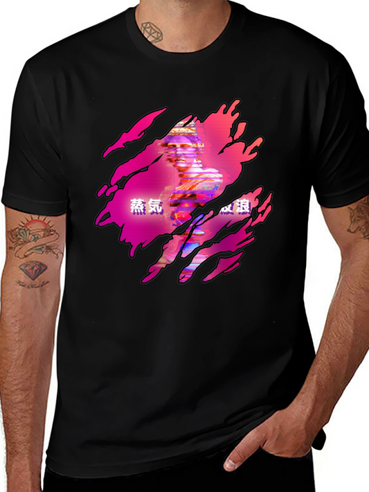 Vaporwave Statue Graphic Tee - Black