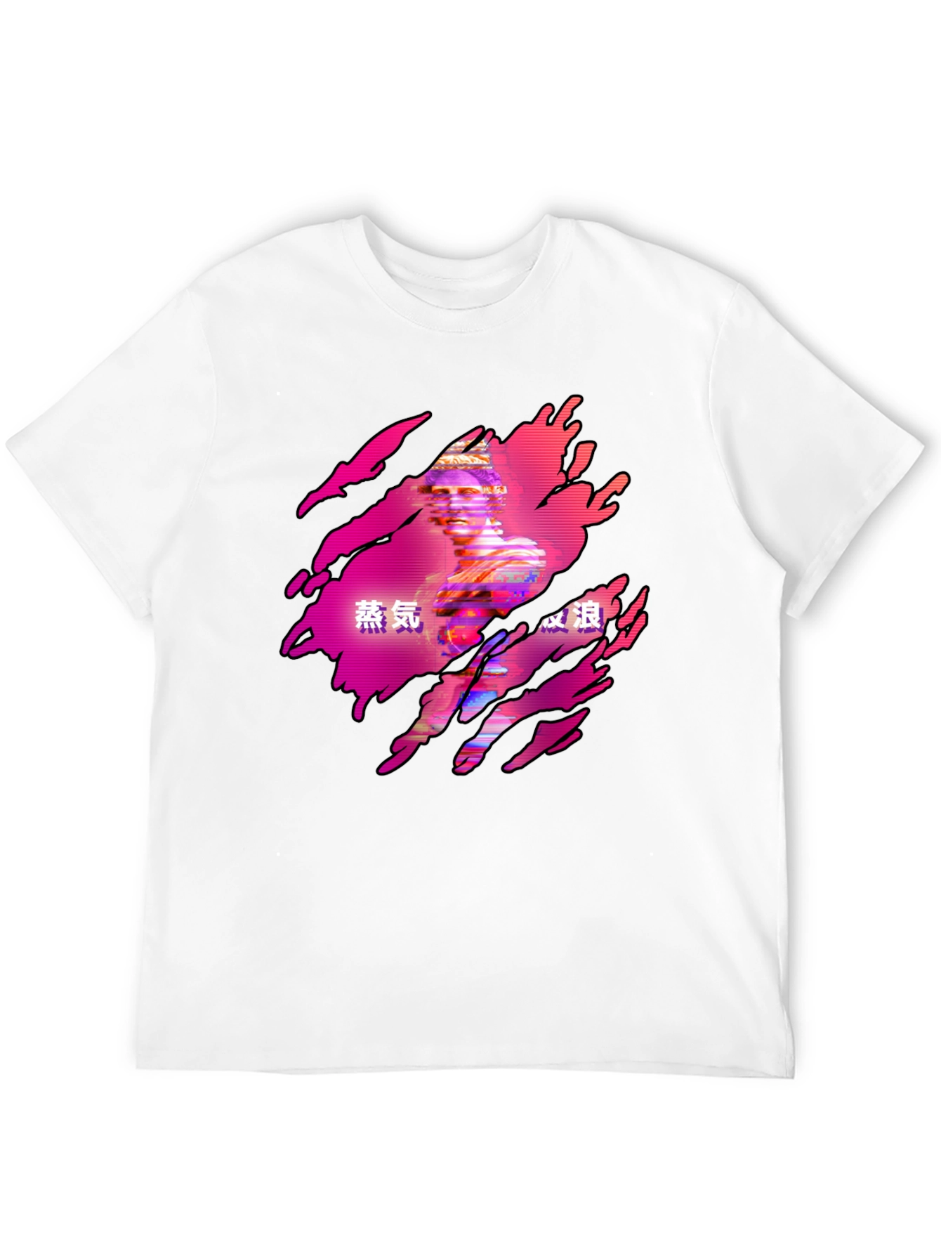 Vaporwave Statue Graphic Tee - Black