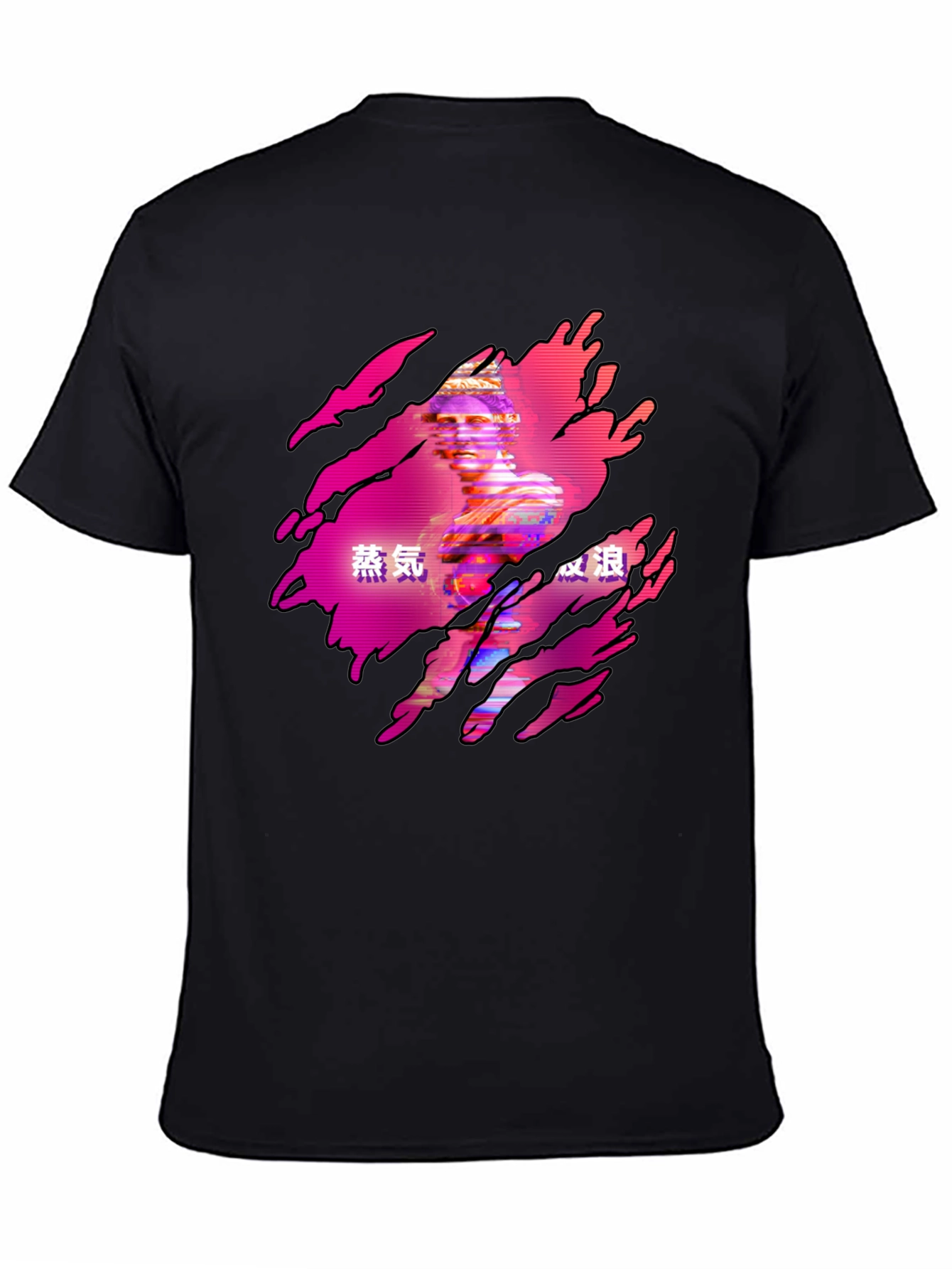 Vaporwave Statue Graphic Tee - Black