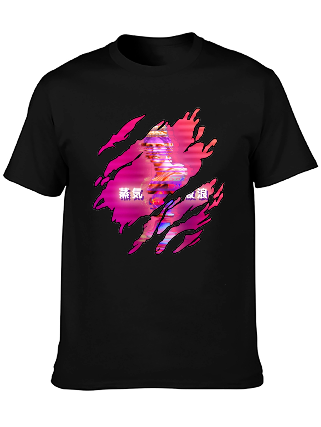Vaporwave Statue Graphic Tee - Black
