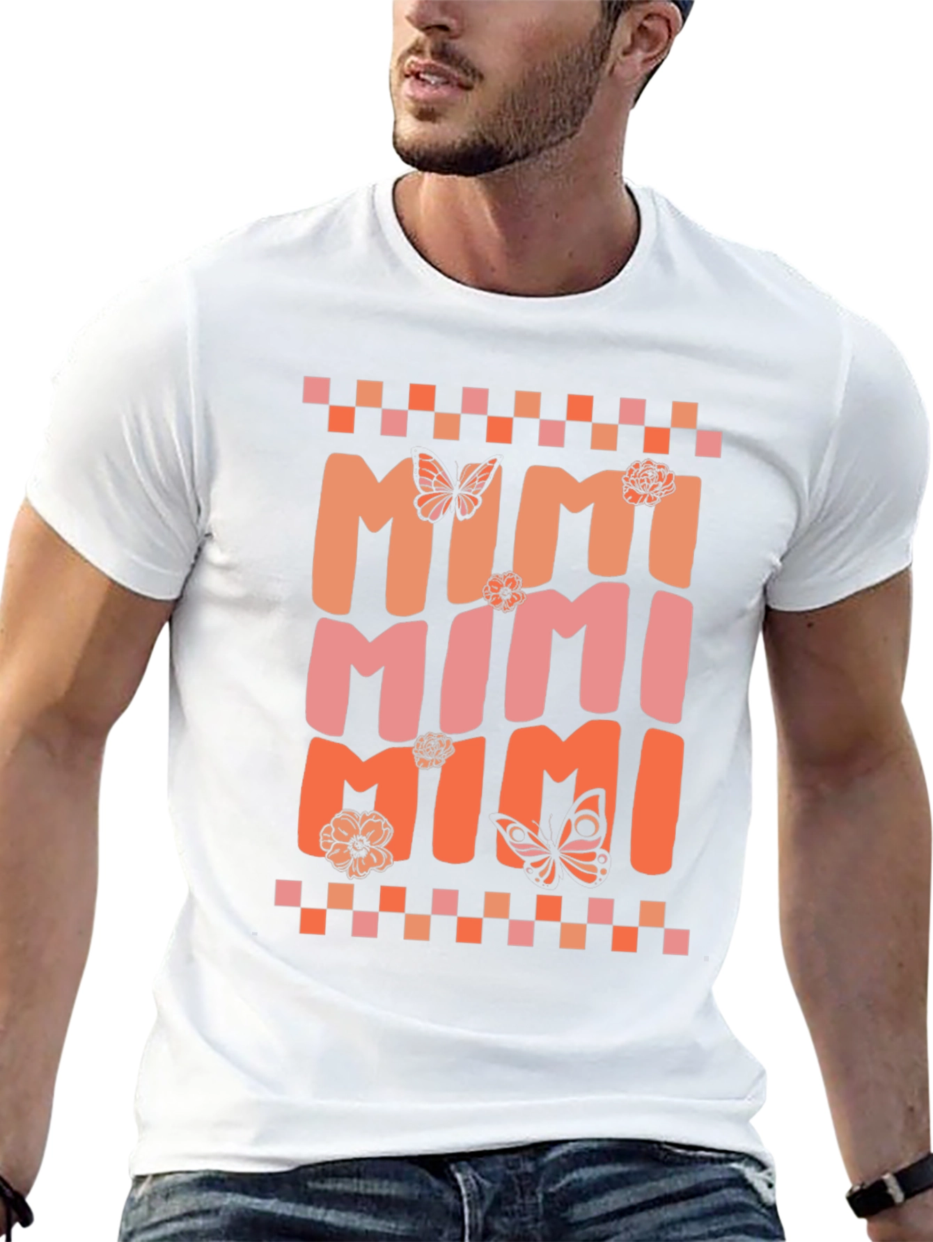 MIMI Graphic Tee with Butterflies and Flowers