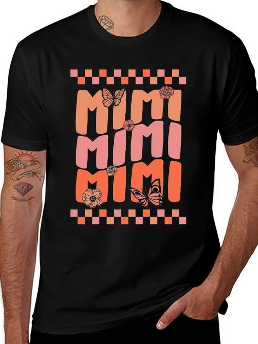 MIMI Graphic Tee with Butterflies and Flowers
