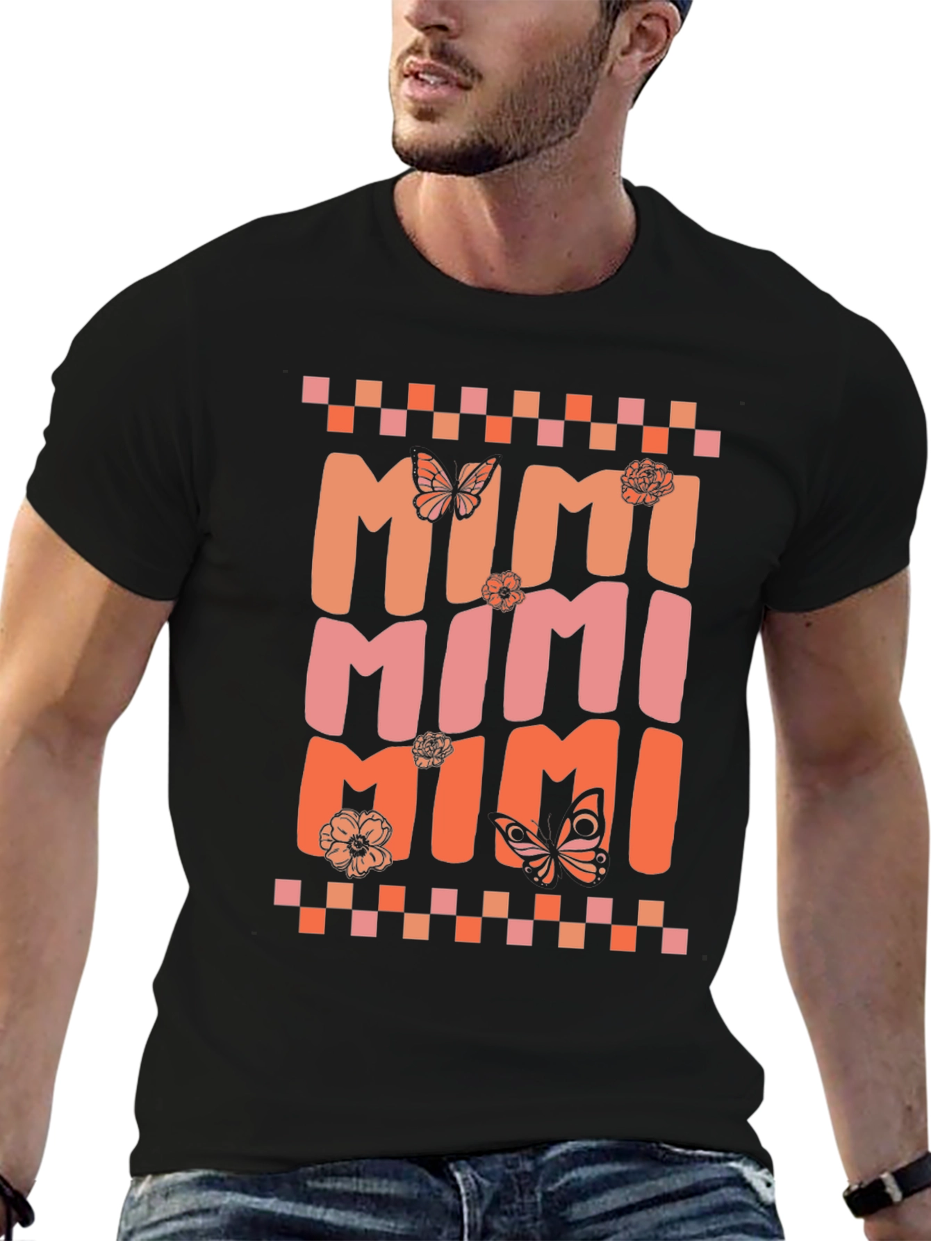 MIMI Graphic Tee with Butterflies and Flowers