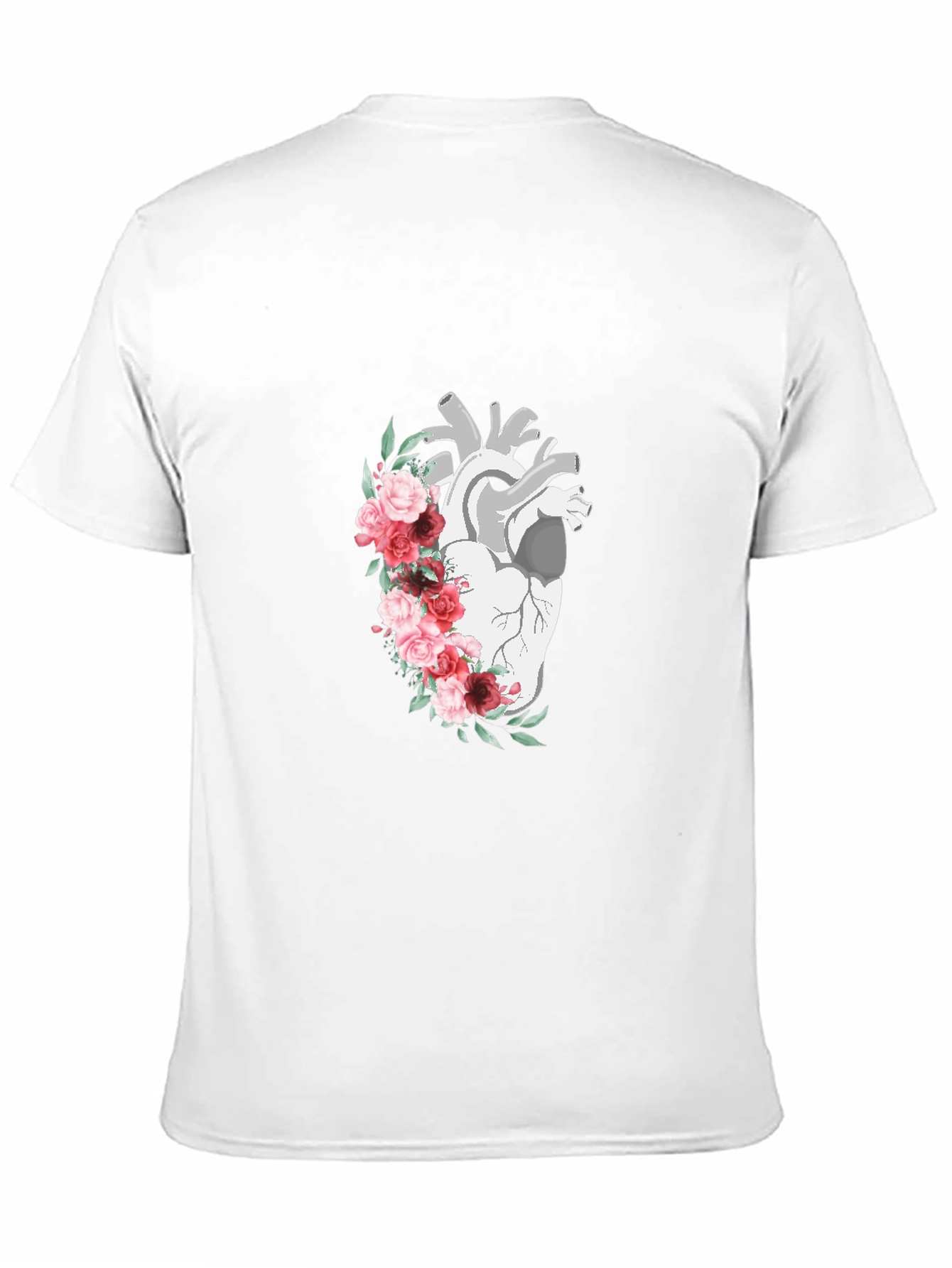 Anatomical Heart Floral Graphic T-Shirt - Unique Design