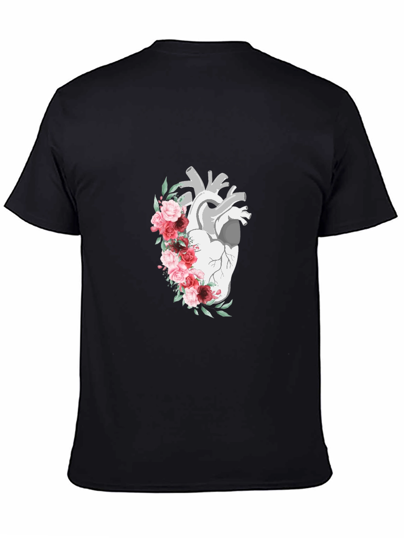 Anatomical Heart Floral Graphic T-Shirt - Unique Design