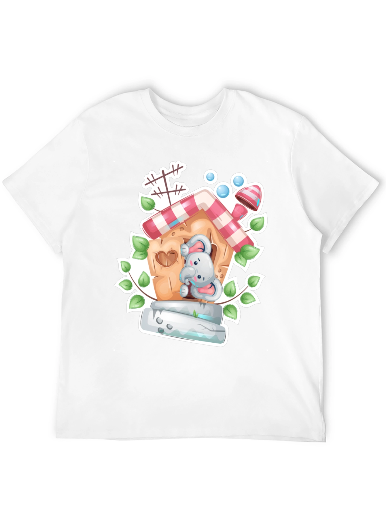 Elephant House Graphic Tee - Whimsical Black T-Shirt