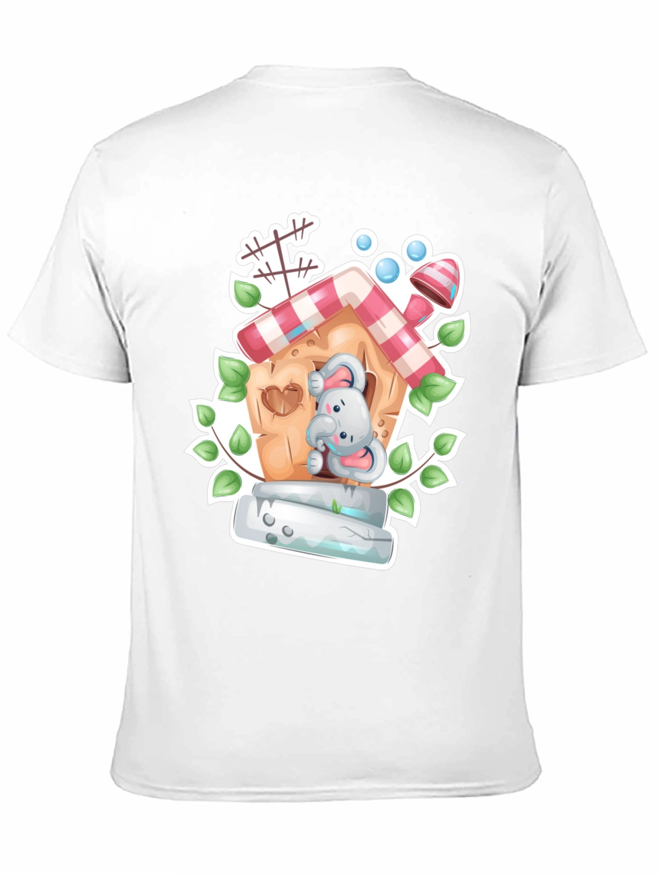 Elephant House Graphic Tee - Whimsical Black T-Shirt